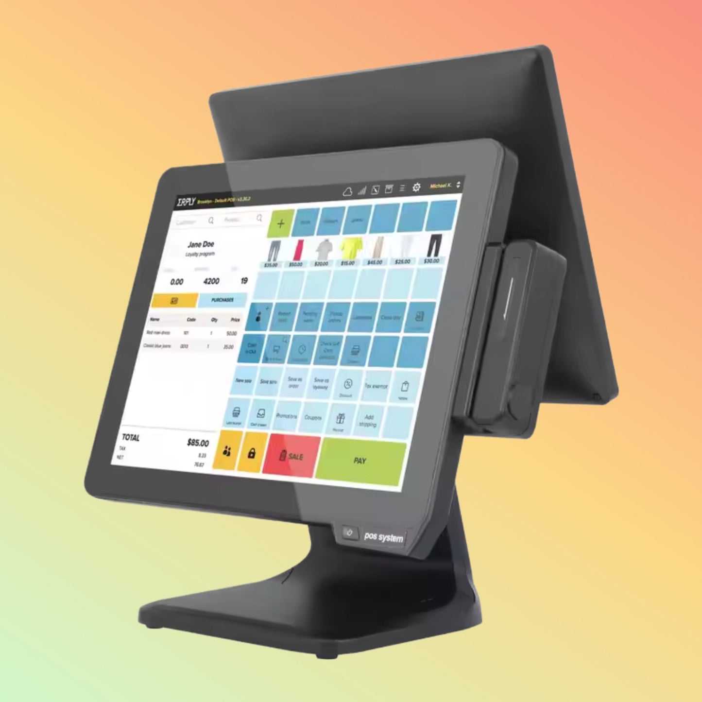 15 inch Touch Screen POS/ All in One Point of Sale System For Supermarket Restaurant