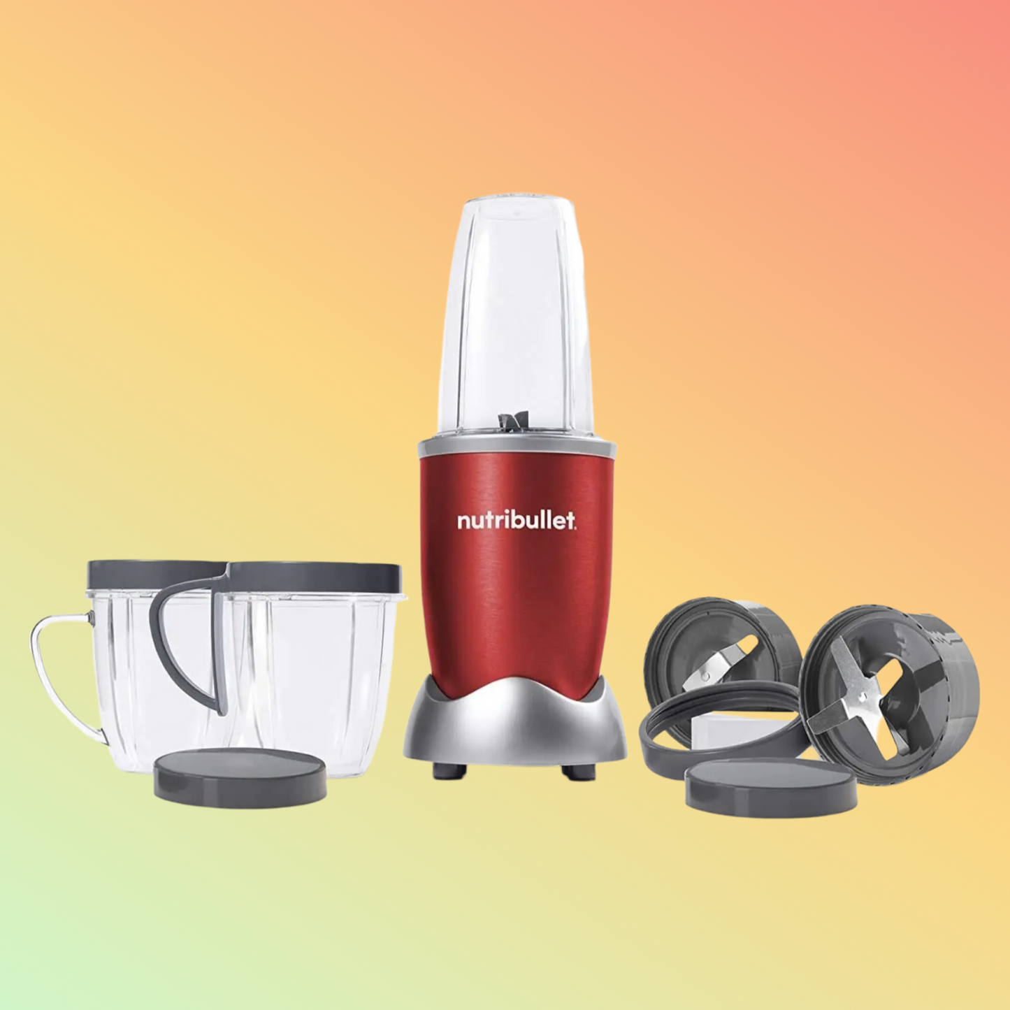 NutriBullet 9-Piece High-Speed Blender/Mixer System 600 Watts, Red
