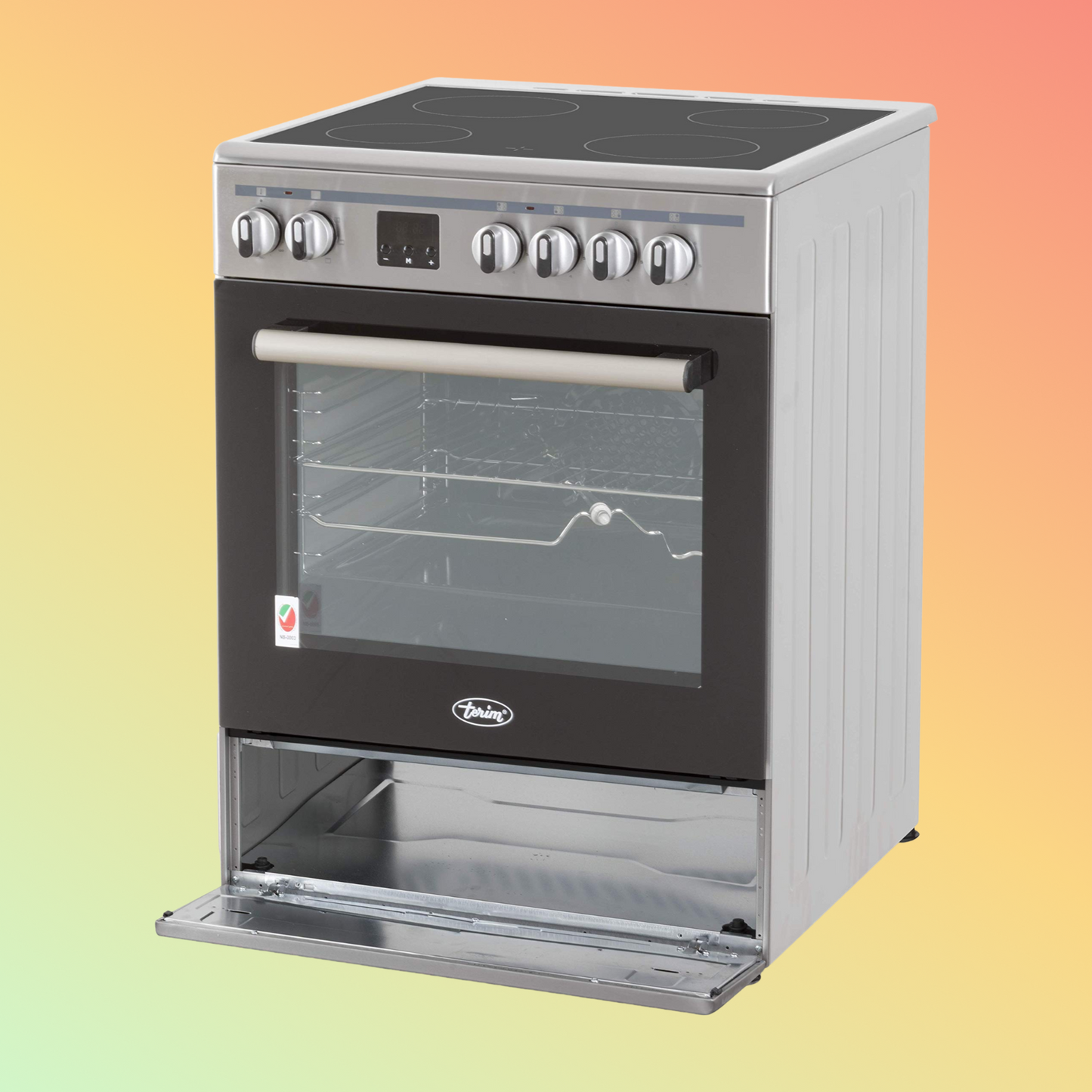 Terim 60X60 Ceramic Cooking Range, 6 Oven Function with Turbo Fan