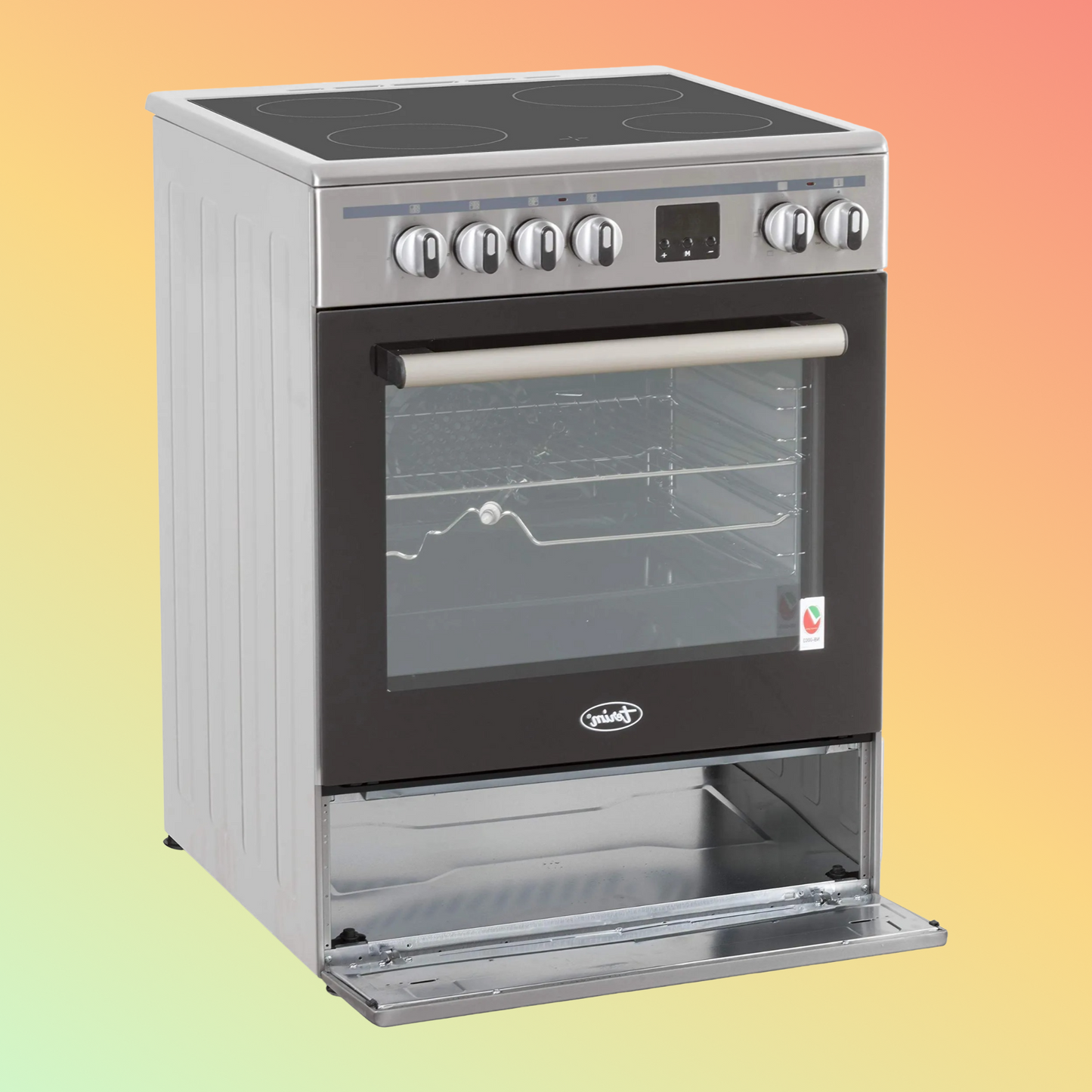 Terim 60X60 Ceramic Cooking Range, 6 Oven Function with Turbo Fan