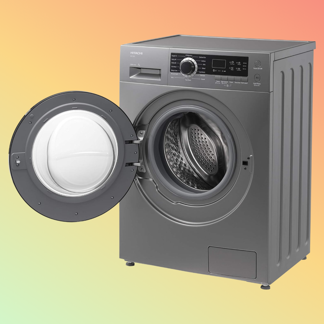 Hitachi Front Loading Washing Machine 7 KG, Silver