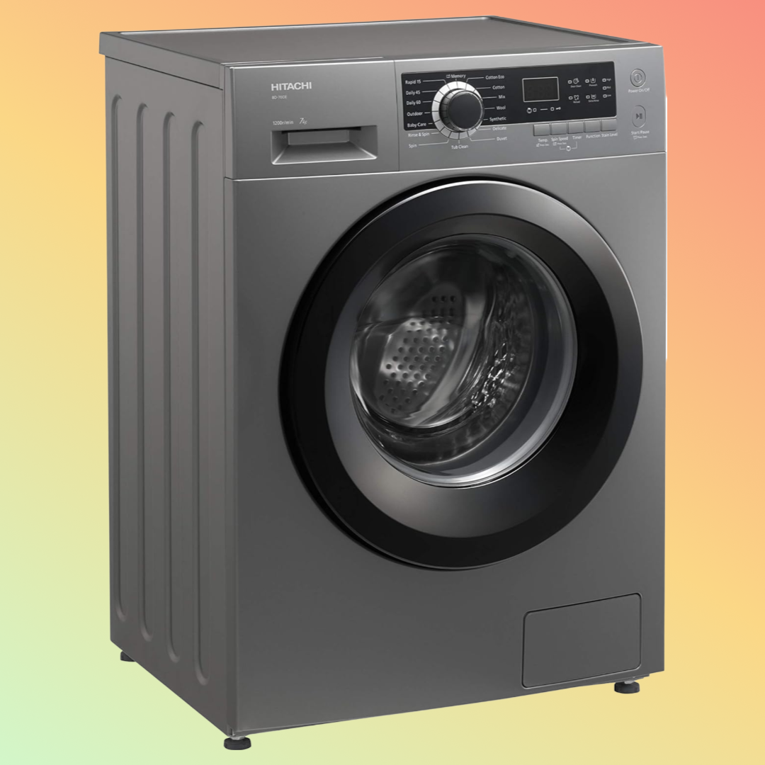 Hitachi Front Loading Washing Machine 7 KG, Silver
