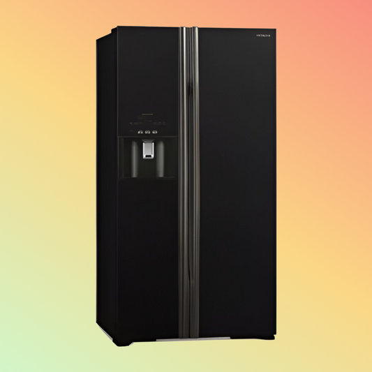 Hitachi RSX700GPUK0GBK 700ltr Side by Side Glass Refrigerator With Dispenser