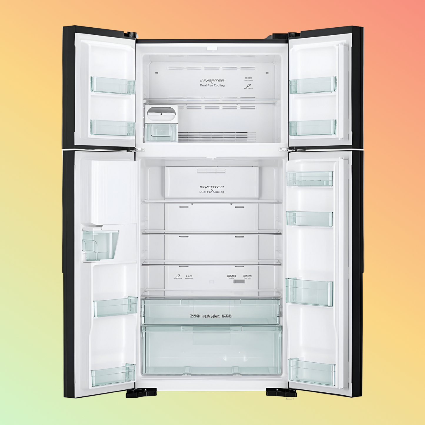 Hitachi RW760PUK7GBK 760L French Door Refregerator, Black