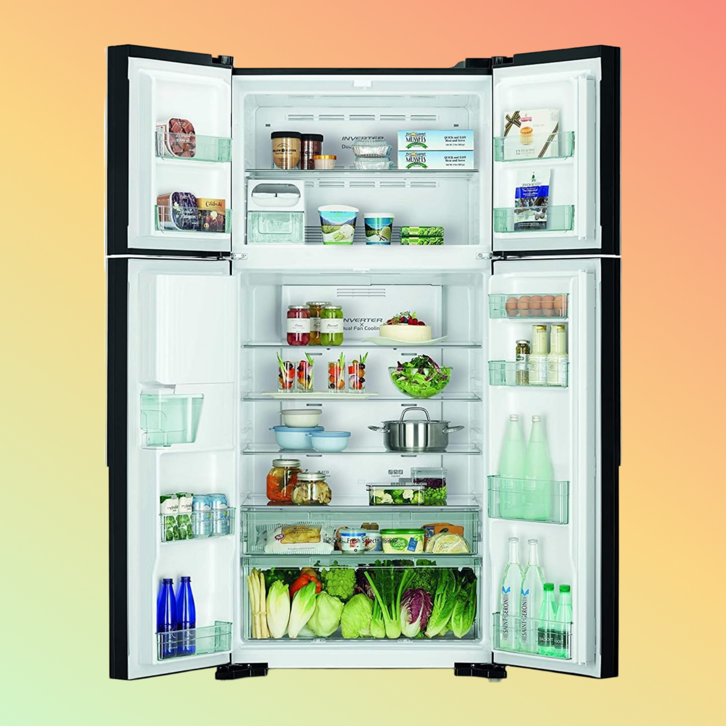 Hitachi RW760PUK7GBK 760L French Door Refregerator, Black