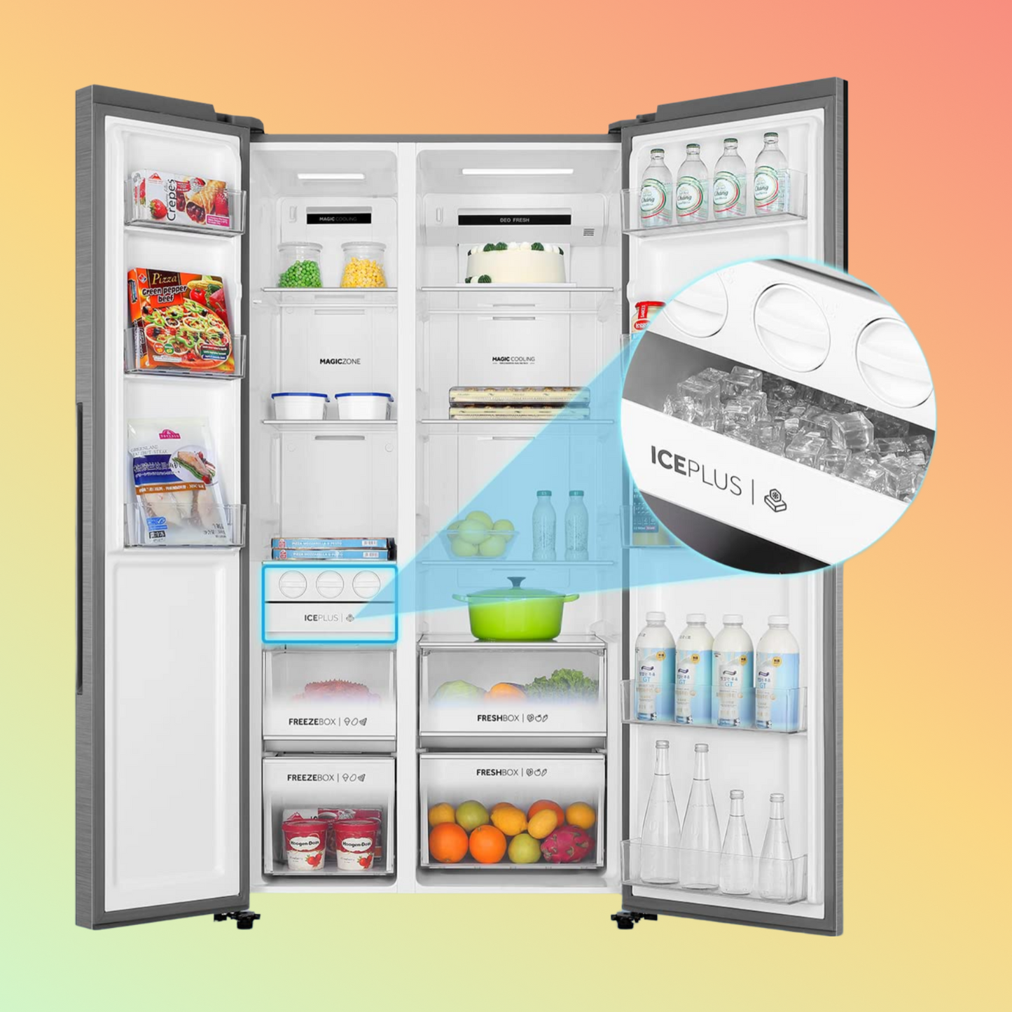 Hitachi Two Door Refrigerator 630 L Gross Capacity Inox HRSN9552DX