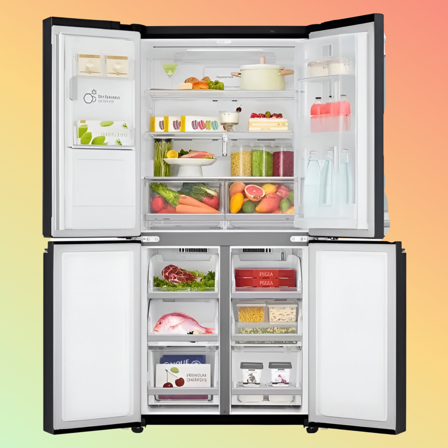 LG Gr-x29ftqel Side by Side 423 Litres Refrigerator, Matte Black