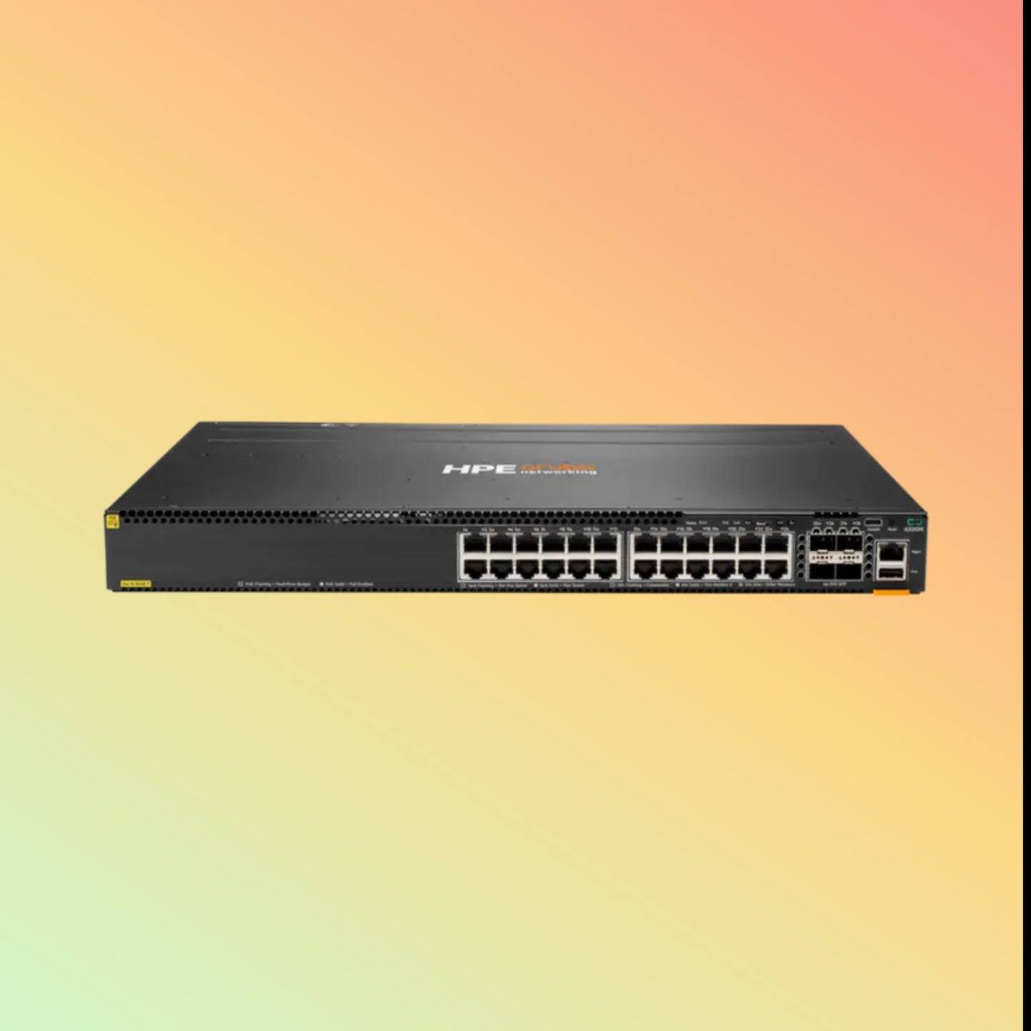 HPE Aruba CX 6300M (JL662A) Switch - 24 x Gigabit Ethernet BaseT PoE+ Ports, 4 x 1G/10G/25G/50G* SFP Ports, 1 x USB‑C Console