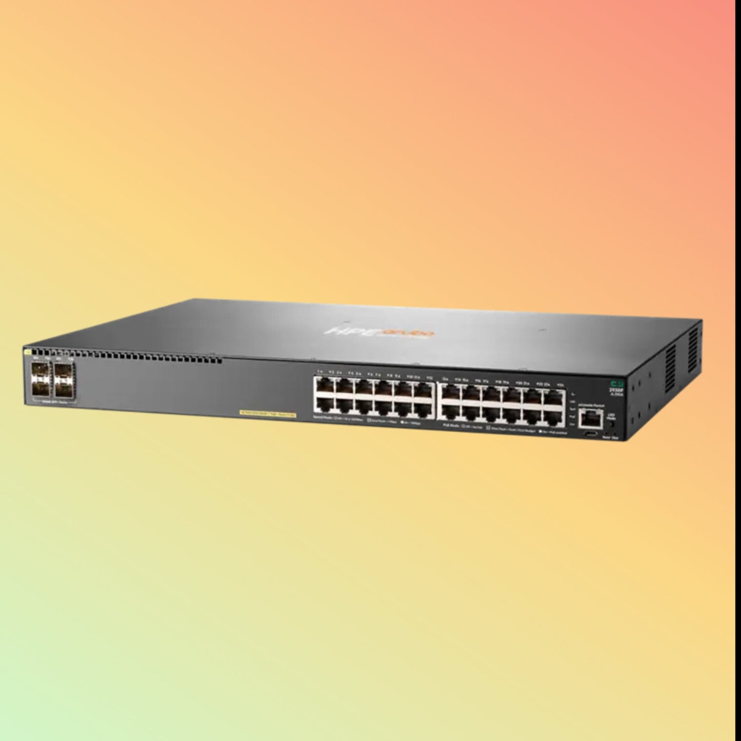 HPE Aruba 2930F (JL255A) Switch - 24 x Gigabit Ethernet PoE+ Ports, 4 x SFP+ 1/10GbE Ports