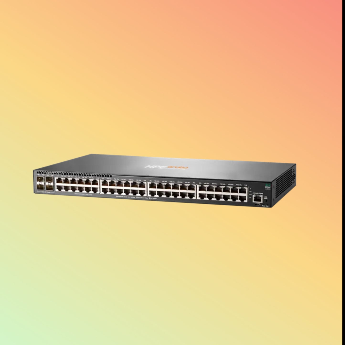 HPE Aruba 2930F (JL256A) Switch - 48 x Gigabit Ethernet port PoE+ ports RJ-45, 4 x SFP+ 1/10GbE ports