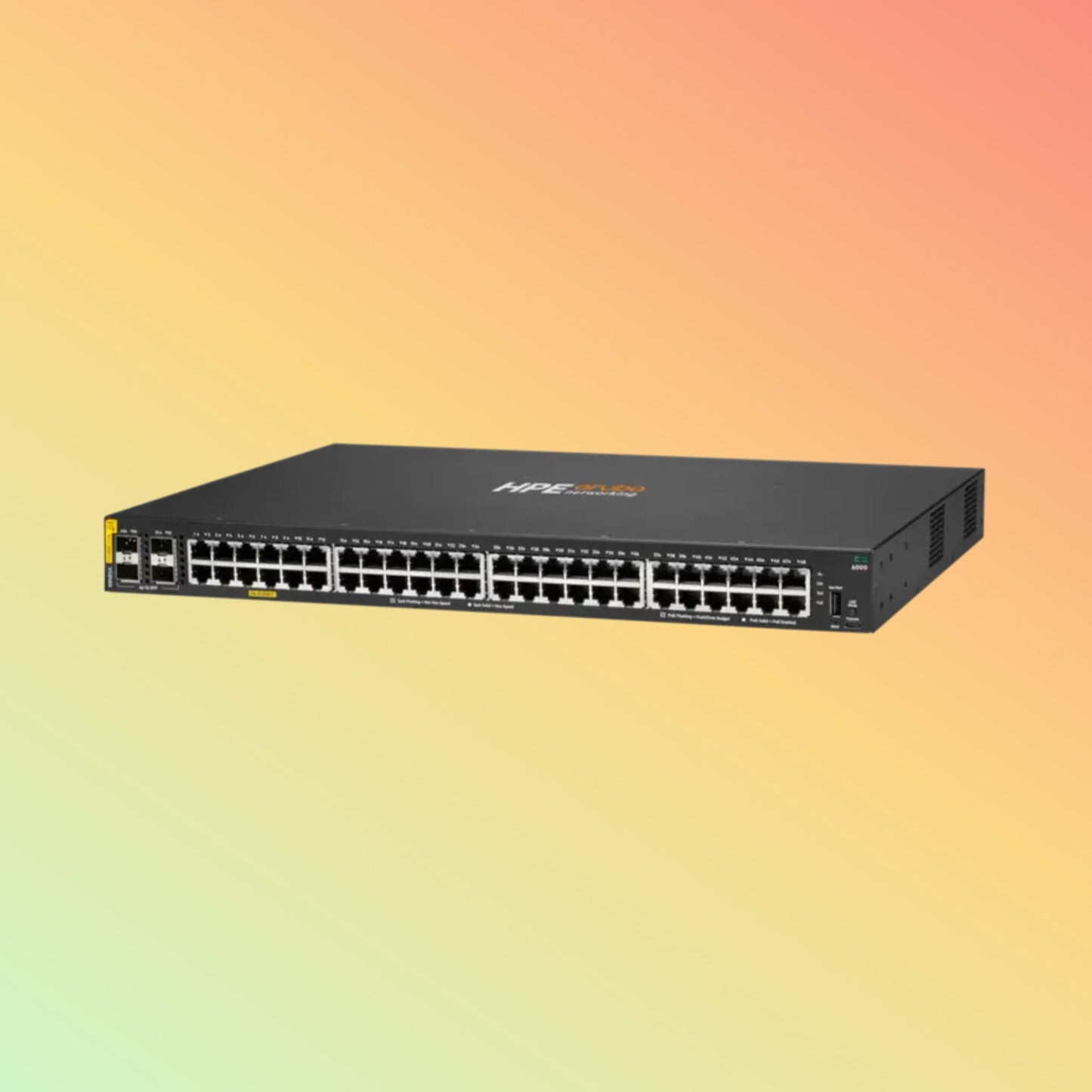 HPE Aruba CX 6000 (R8N85A) Switch - 48 x Gigabit Ethernet BASE-T Ports, 4 x Class4 PoE 1G SFP Ports