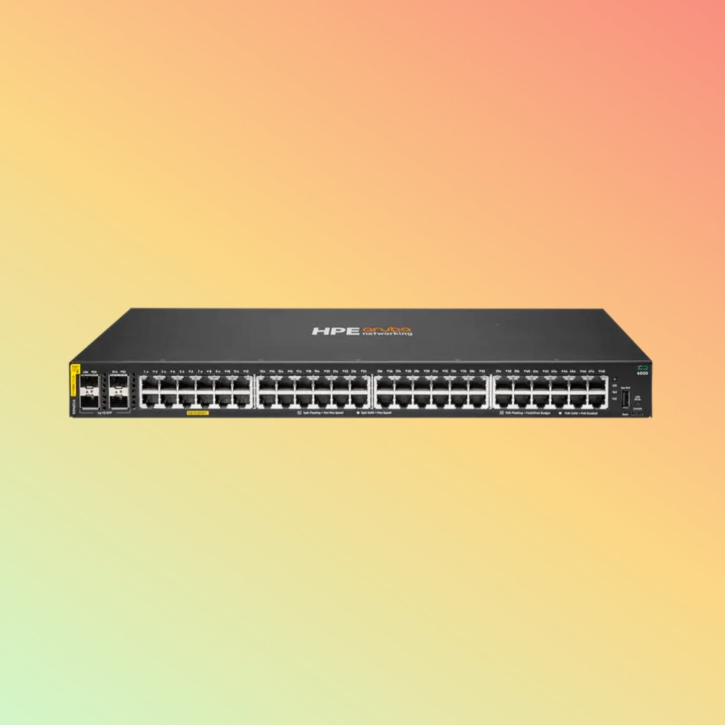 HPE Aruba CX 6000 (R8N85A) Switch - 48 x Gigabit Ethernet BASE-T Ports, 4 x Class4 PoE 1G SFP Ports