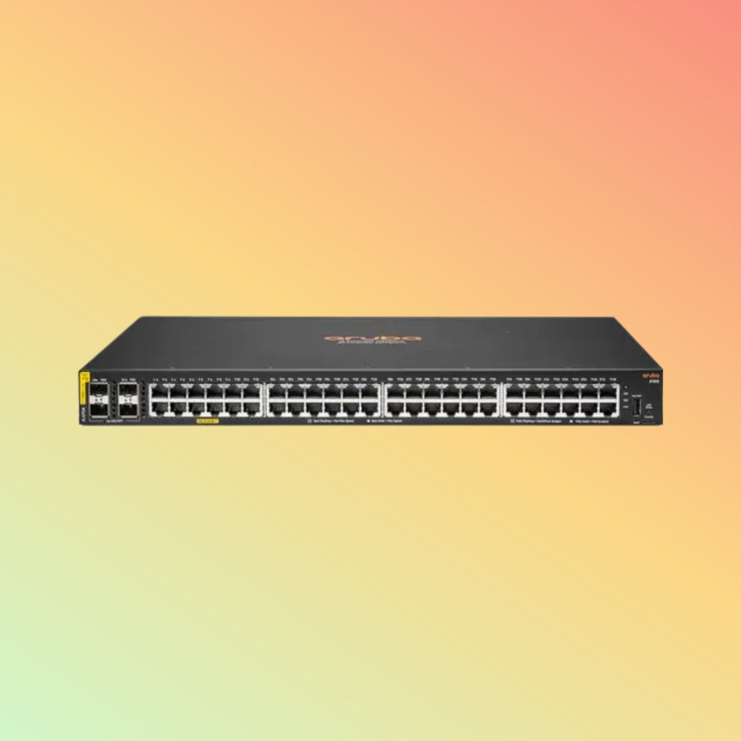 HPE Aruba CX 6100 (JL675A) Switch - 48 x Gigabit Ethernet PoE+ Ports RJ45, 4 x SFP 10 GbE WAN, 2 x USB