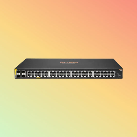 HPE Aruba CX 6100 (JL675A) Switch - 48 x Gigabit Ethernet PoE+ Ports RJ45, 4 x SFP 10 GbE WAN, 2 x USB