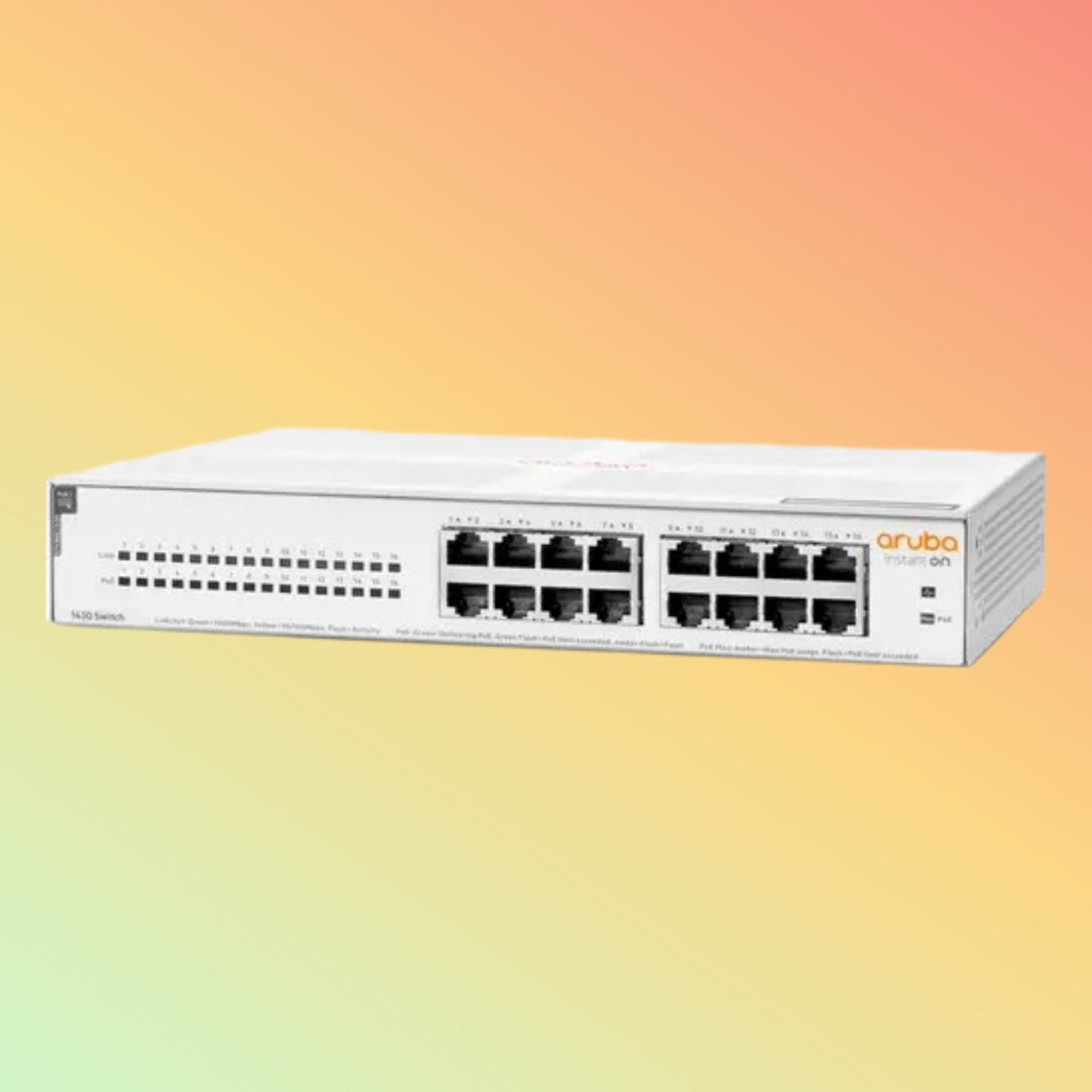 HPE Aruba Instant On 1430 (R8R48A) Switch - 16 x Gigabit Ethernet PoE++ Ports RJ45 (100 W, 802.3bt Type 4)