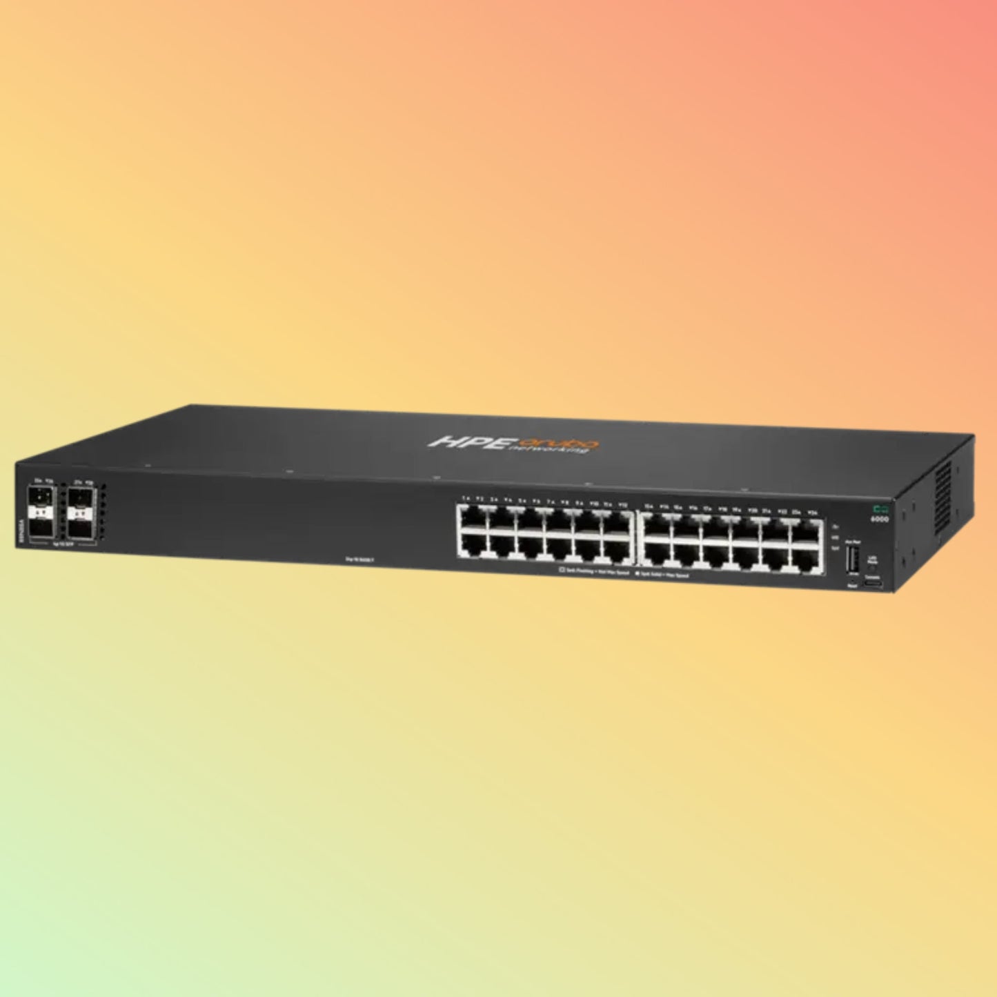 HPE Aruba CX 6000 (R8N88A) Switch - 24 x Gigabit Ethernet BASE-T Ports RJ45, 4 x 1G SFP Ports