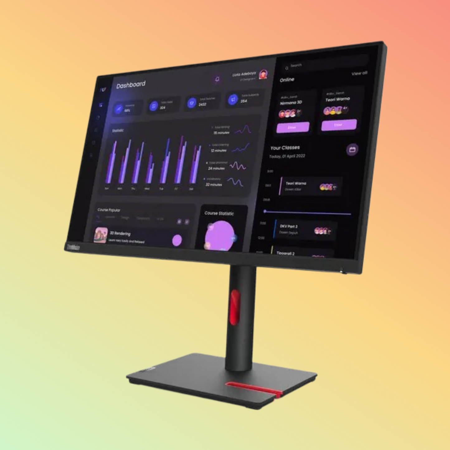 LENOVO THINKVISION T24i-30 MONITOR - 23.8 FHD 1920 x 1080, IPS LED, HDMI, VGA, DP