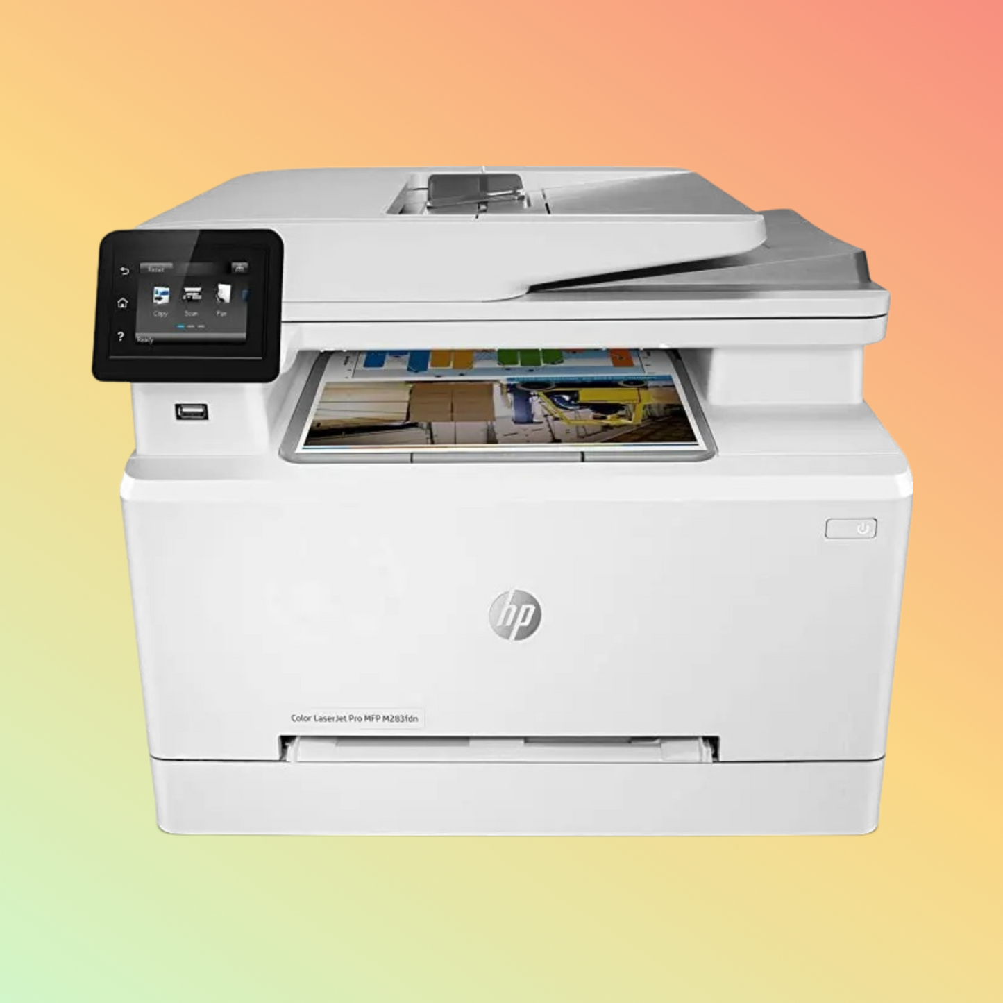 HP LaserJet Pro MFP M283FDN Printer - Wireless, A4, Print Copy Scan Fax, 21 ppm, 600 x 600 dpi Resolution, 40,000 Pages Duty Cycle, Black and Color