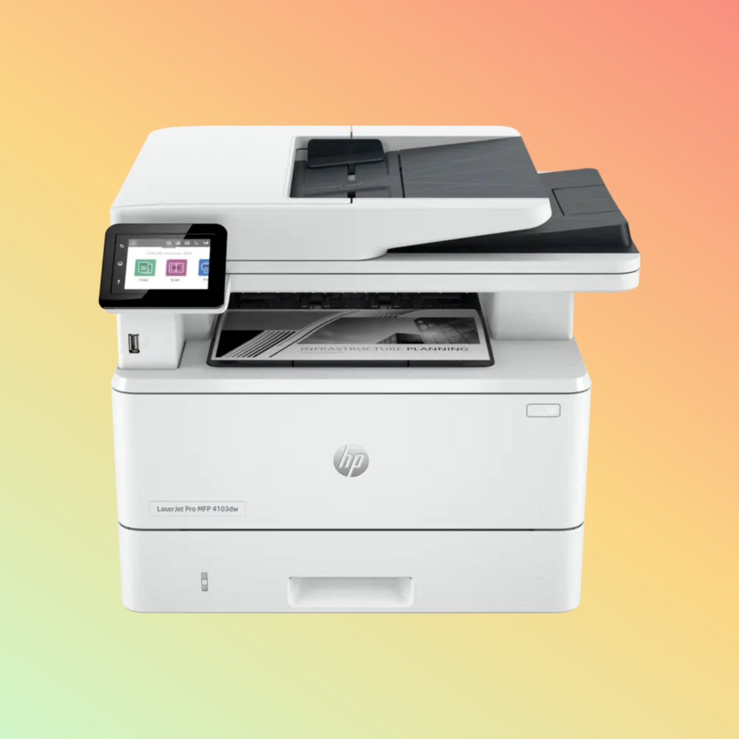 HP LaserJet Pro MFP 4103DW Printer - A4, Print Copy Scan, 42 ppm, 1200 x 1200 dpi Resolution, 80,000 Pages Duty Cycle