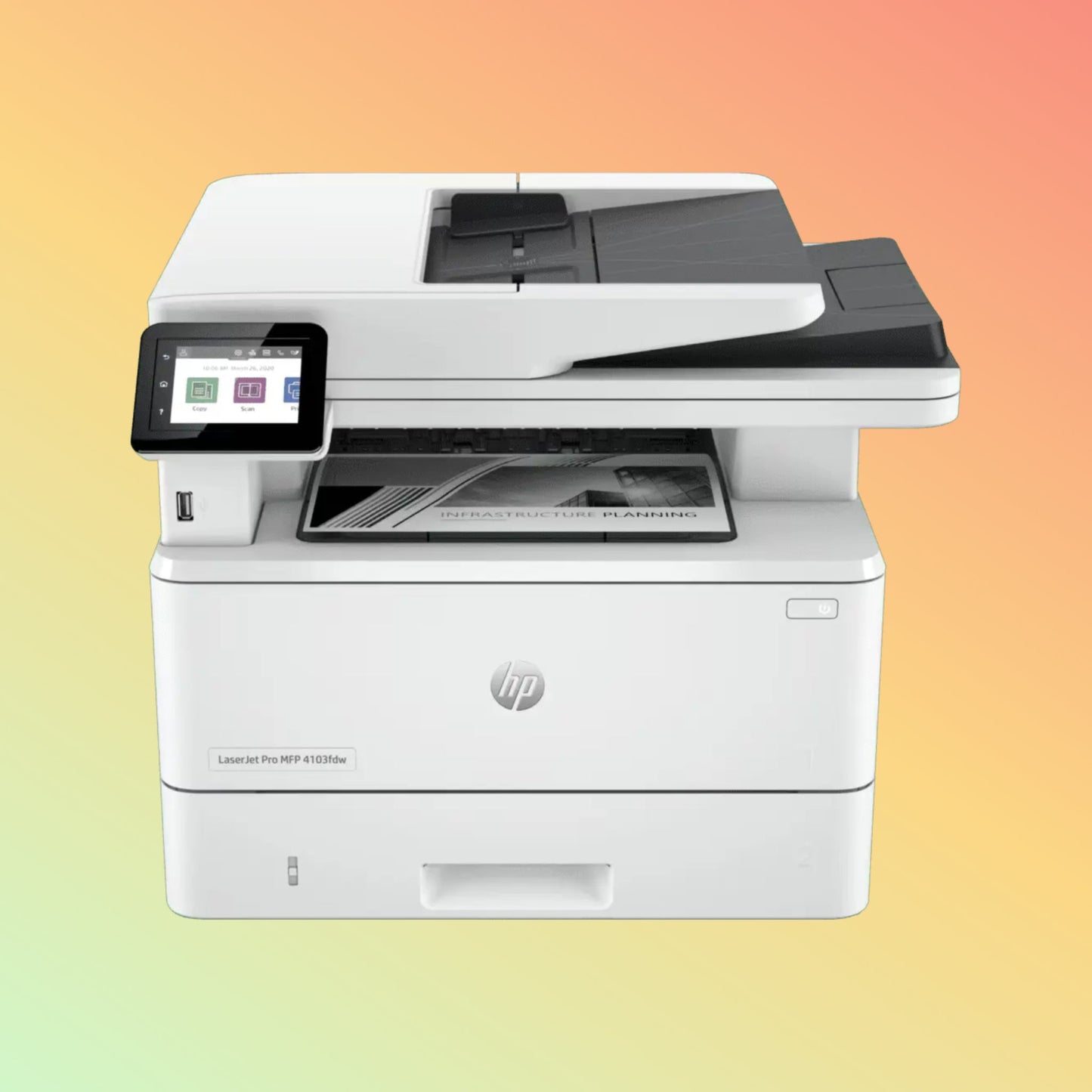 HP LaserJet Pro MFP 4103FDW Printer - Wireless, A4, Print Copy Scan Fax, 40 ppm, 1200 x 1200 dpi Resolution, 80,000 Pages Duty Cycle