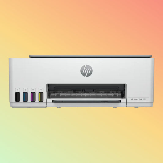 HP SMART TANK 580 Printer - Wireless, A4, Print Copy Scan, 12 ppm, 1200 x 1200 rendered dpi Resolution, 3,000 Pages Duty Cycle, Black and Color