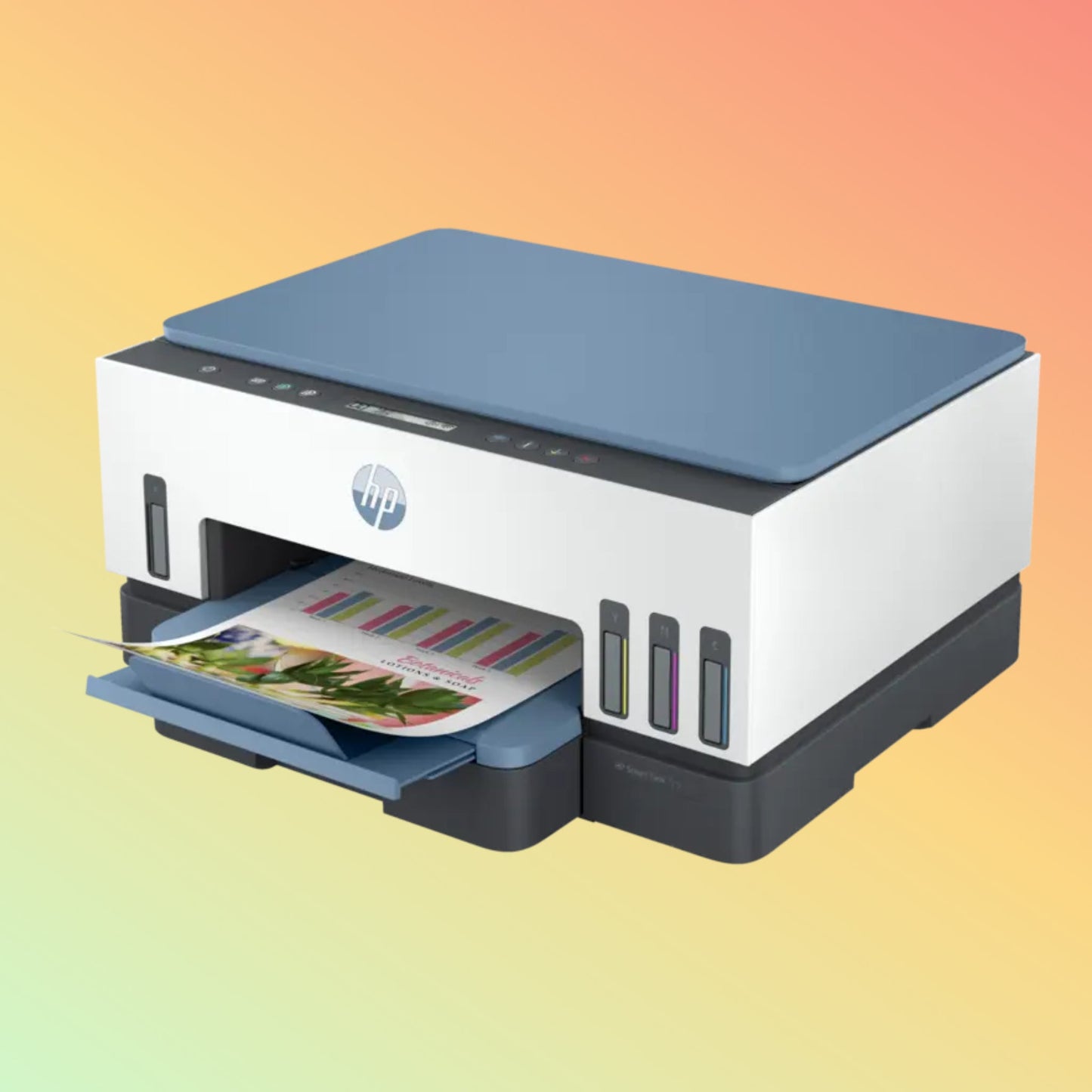 HP SMART TANK 725 Printer - Wireless, A4, Print Copy Scan, 15 ppm, 1200 x 1200 rendered dpi Resolution, 5,000 Pages Duty Cycle, Black and Color