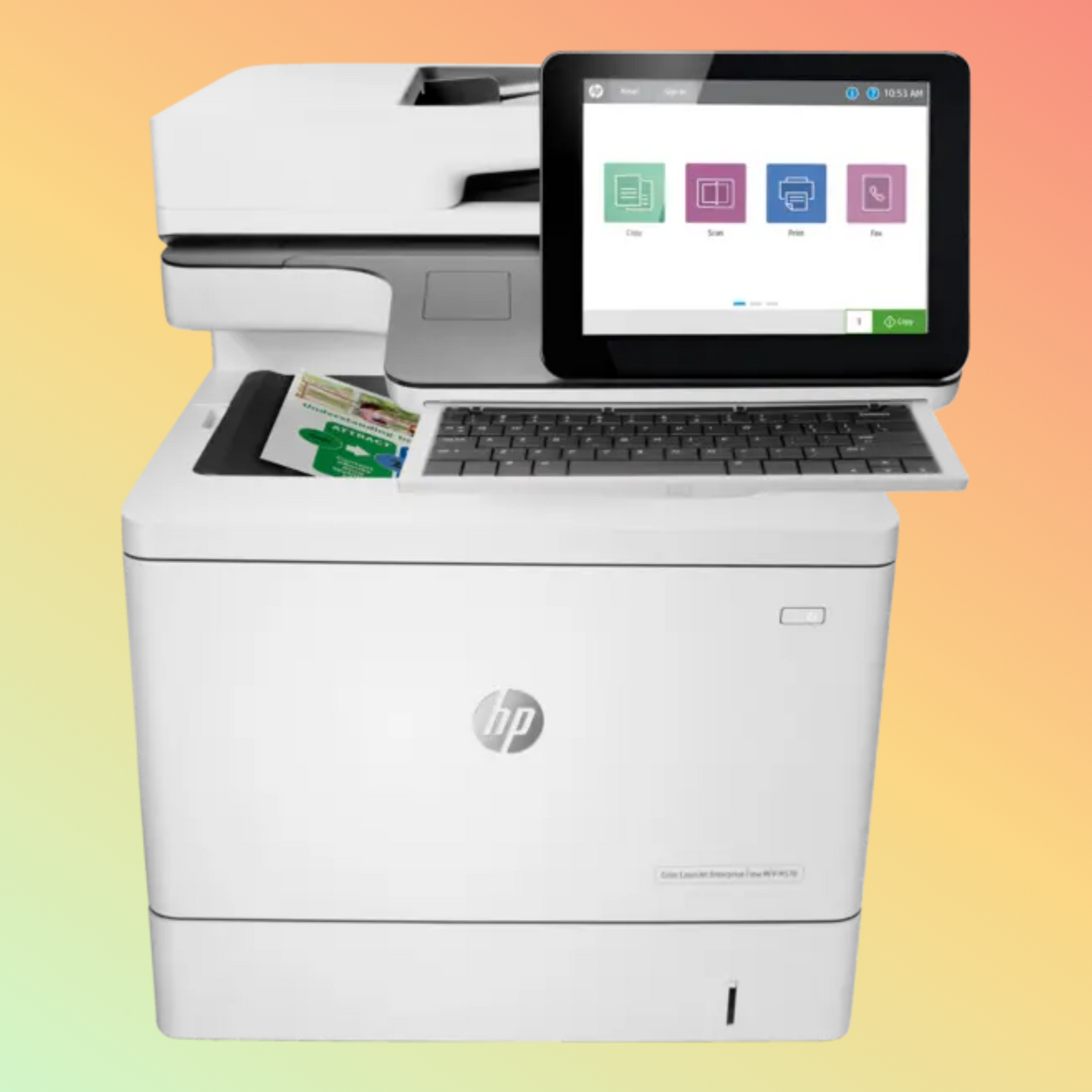 HP LaserJet Enterprise Flow MFP M578C Printer - A4, Print Copy Scan Fax, 38 ppm, 600 x 600 dpi Resolution, 80,000 Pages Duty Cycle, Black and Color