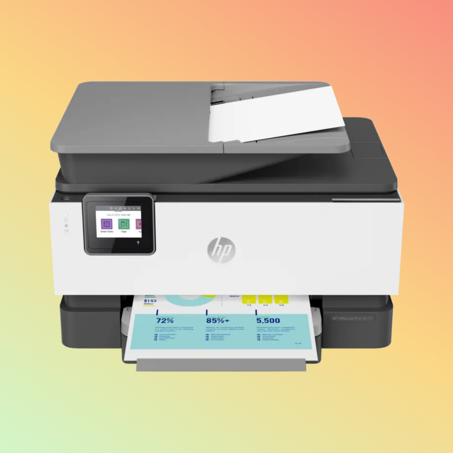 HP OfficeJet Pro 9010 Printer - Wireless, A4, Print Copy Scan Fax, 22 ppm, 1200 x 1200 rendered dpi Resolution, 25,000 Pages Duty Cycle, Black and Color