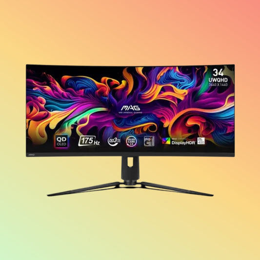 MSI MAG 341CQP Gaming Curved Monitor - 34 UWQHD (3440 x 1440), QD-OLED, HDMI, DP, 1000 nits, 175 Hz