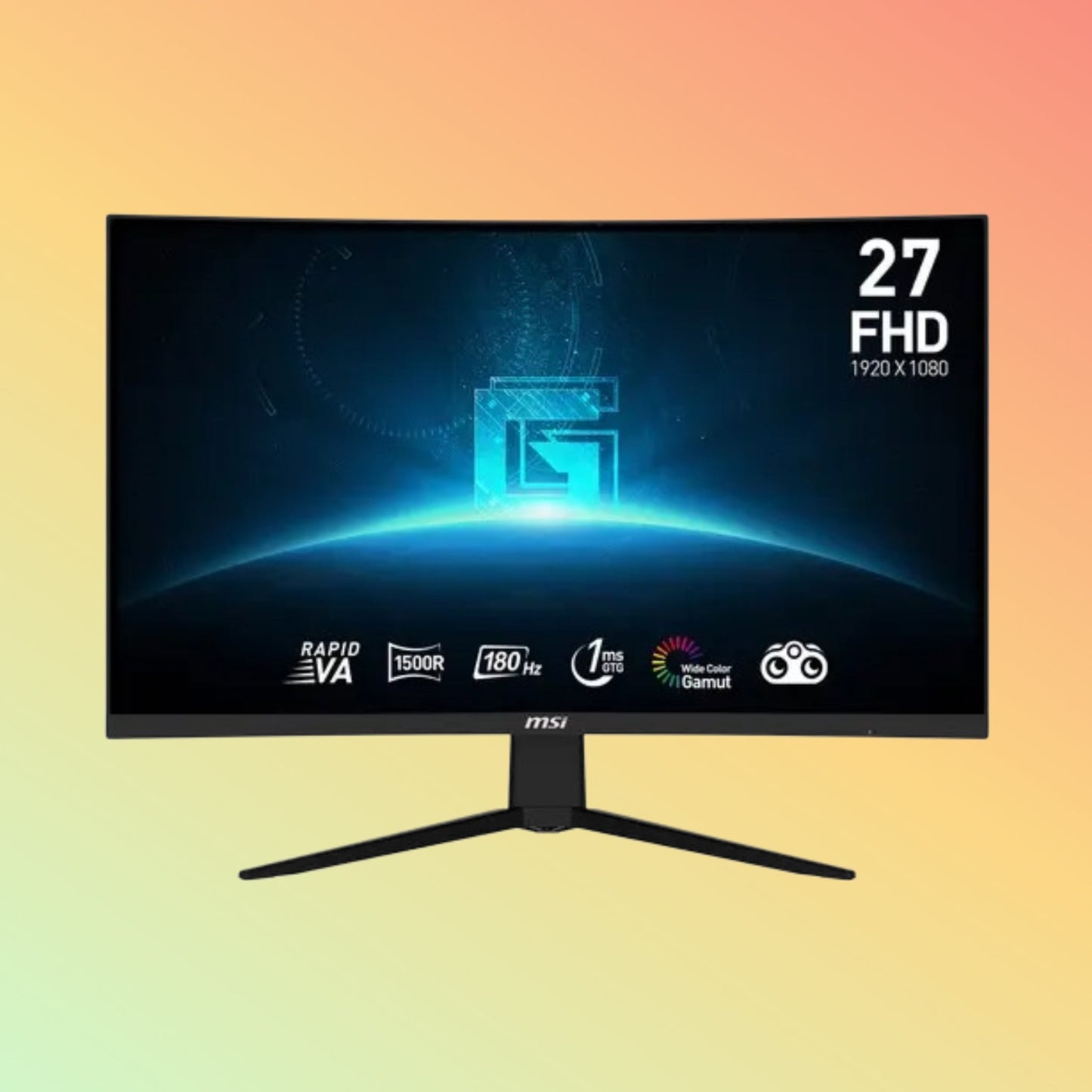 MSI G27C3F Gaming Curved Monitor - 27" FHD (1920 x 1080), VA, Tilt, HDMI, DP, 300 nits, 180 Hz