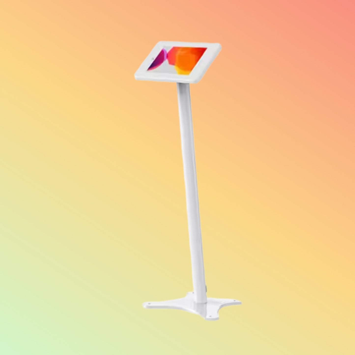 MAKEN SF-1301 Key Locked Tablet Enclosure 360 Degree Rotation Floor Pole Display Stand Tablet Floor Stand For Ipad