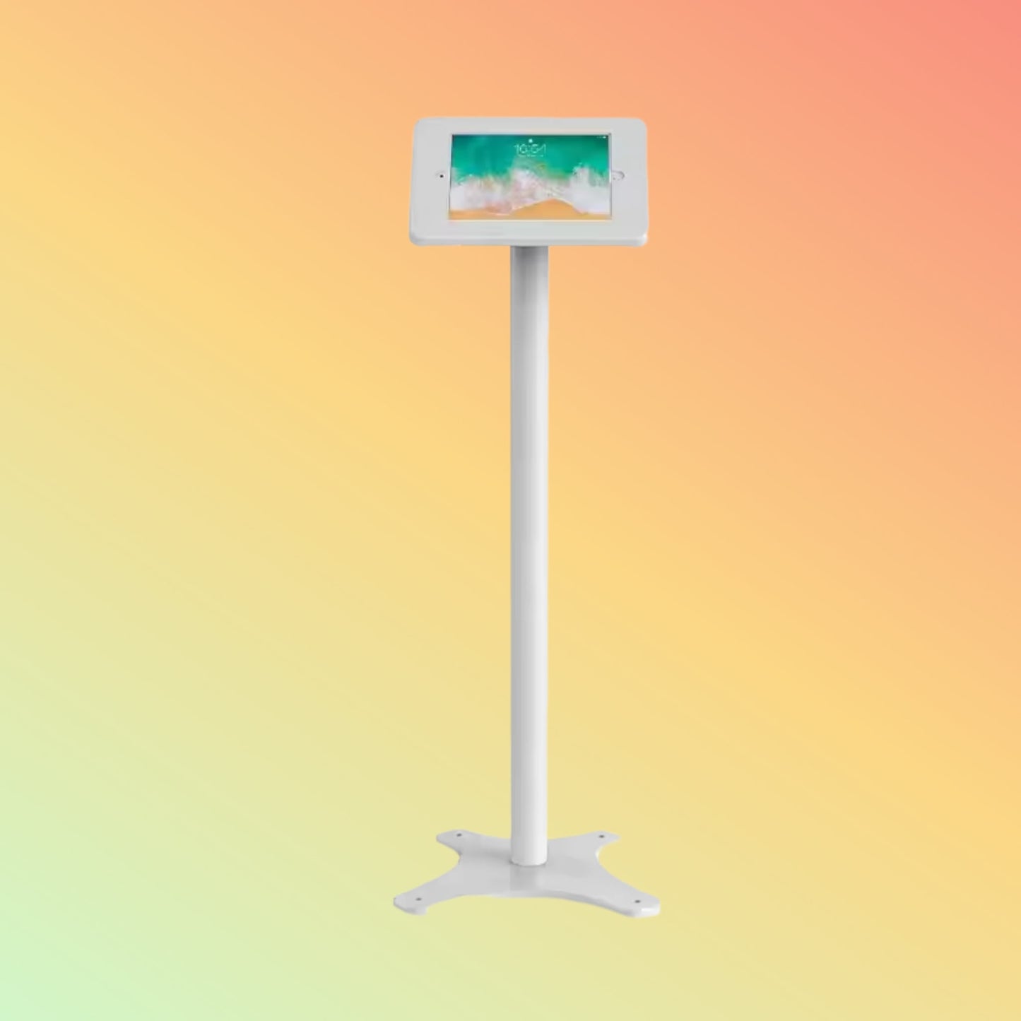 MAKEN SF-1301 Key Locked Tablet Enclosure 360 Degree Rotation Floor Pole Display Stand Tablet Floor Stand For Ipad