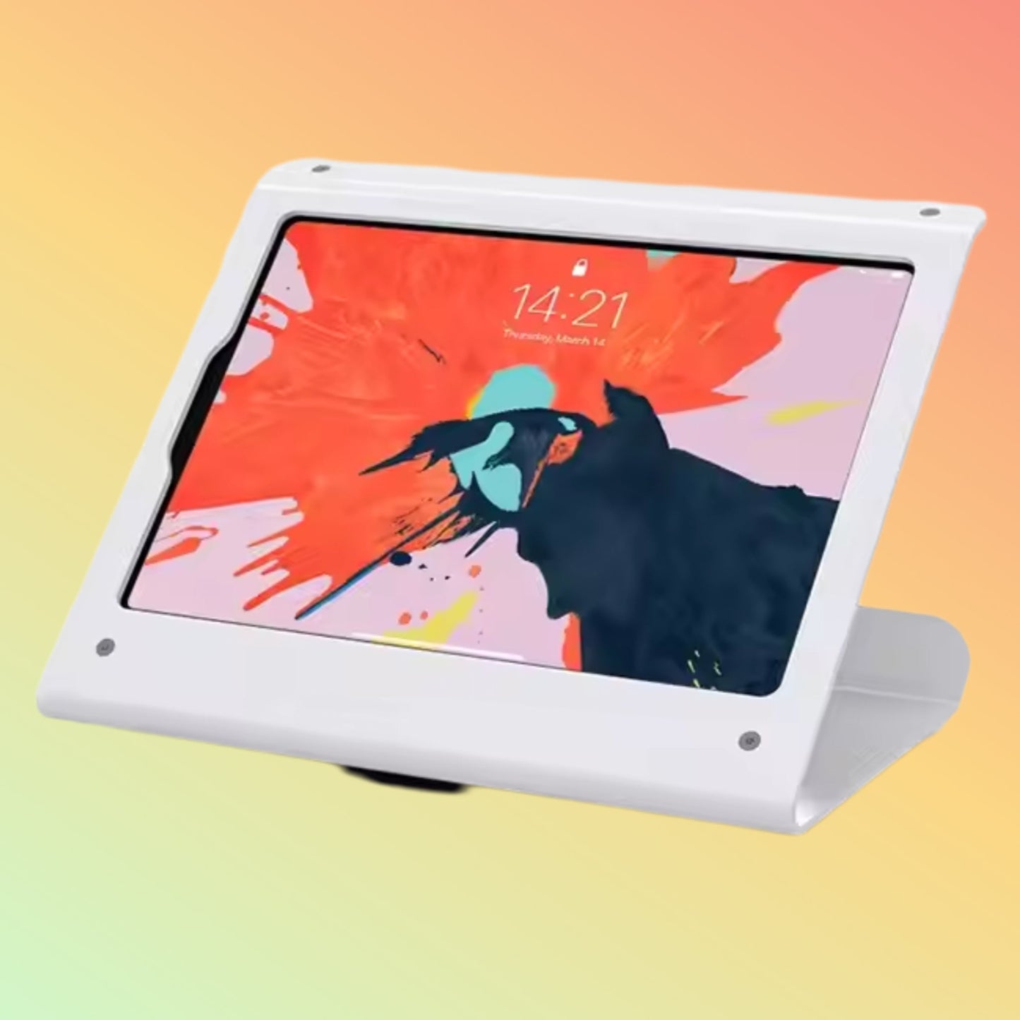 MAKEN Stylish Anti-Theft Metal Secure Tablet Enclosure Tabletop Rotating Tablet Stand For Ipad 10.2"