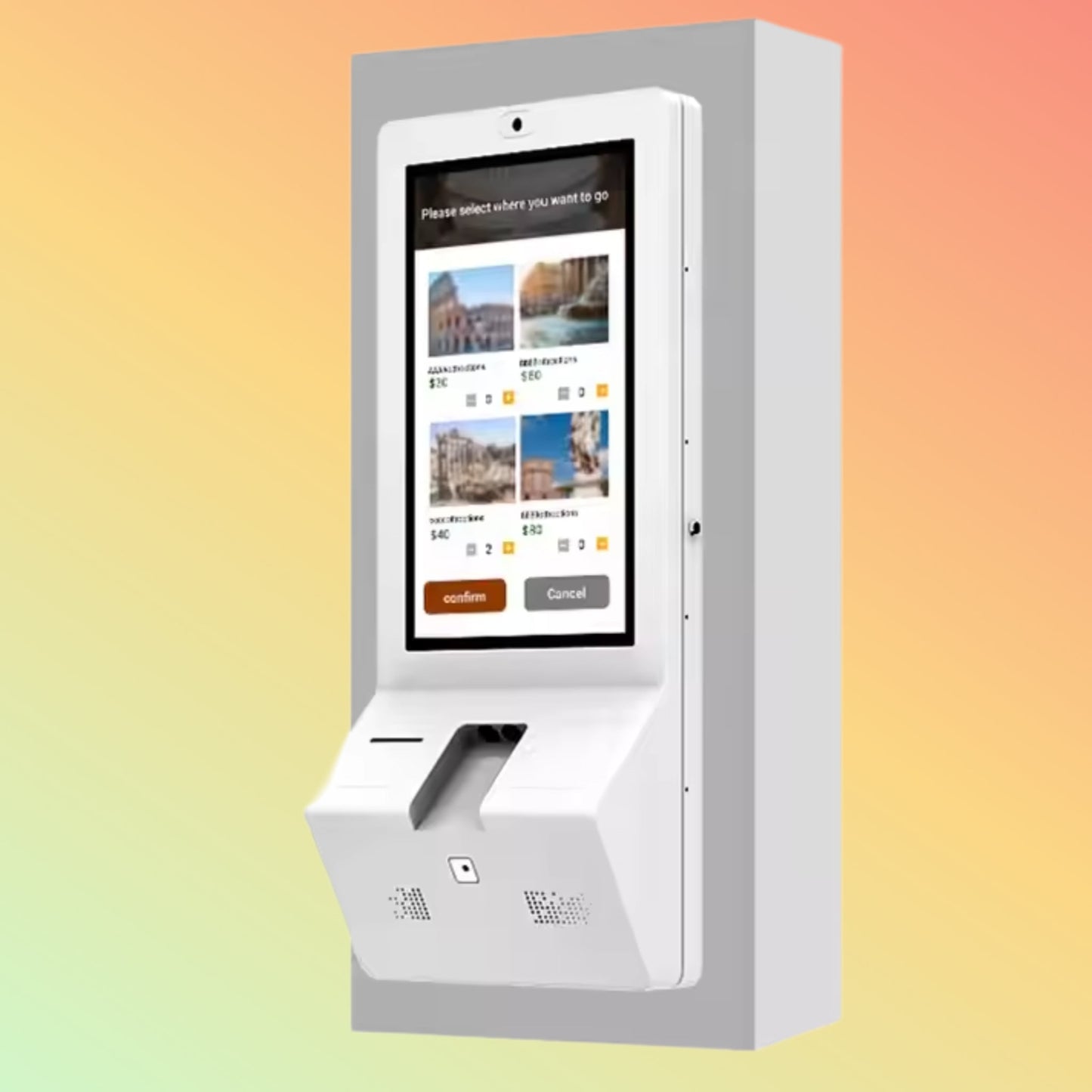 MAKEN Wall Mount Touch Interactive Payment Machine Terminal Automated Self Ticketing Kiosk