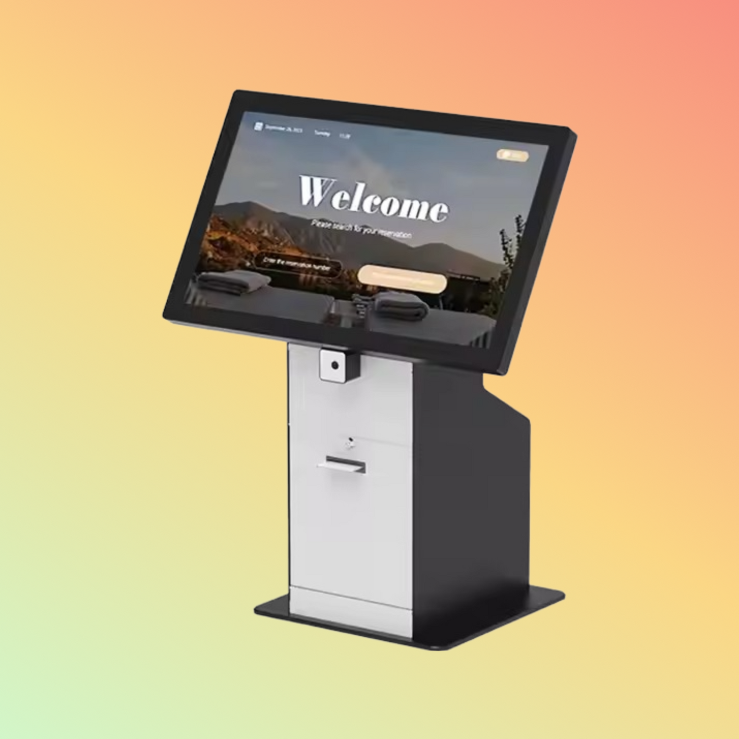 MAKEN Library and Hotel 21.5-inch HD Touchscreen Self-Service Check-In Card Dispenser Kiosk
