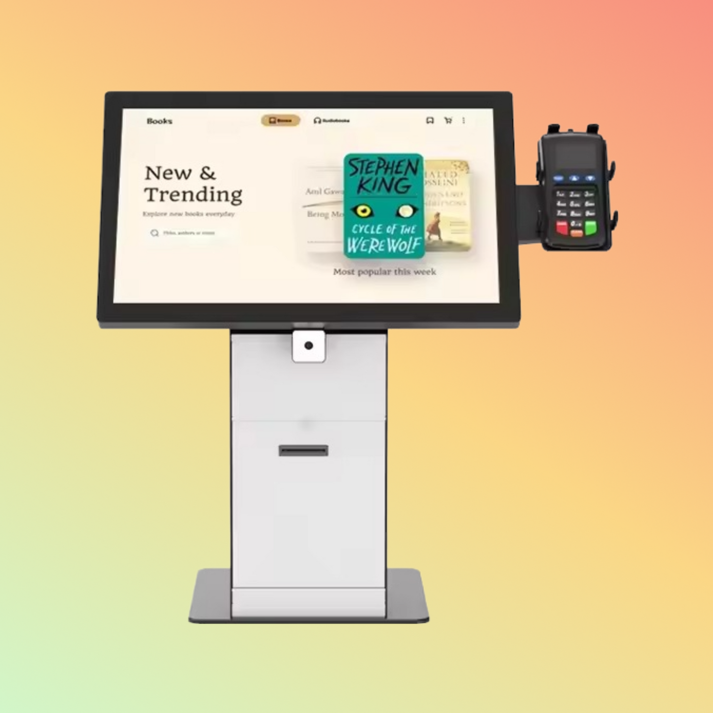 MAKEN Library and Hotel 21.5-inch HD Touchscreen Self-Service Check-In Card Dispenser Kiosk