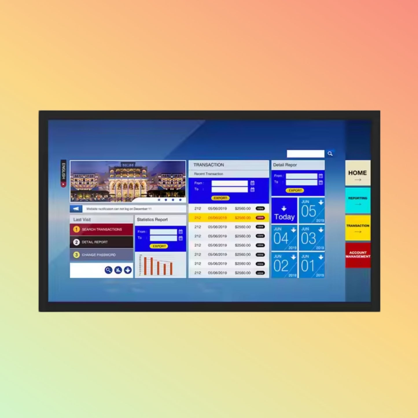 MAKEN 55 Inch Indoor Wall Mounted Touch Screen Computer 4K Lcd Advertising Display Digital Display Advertising