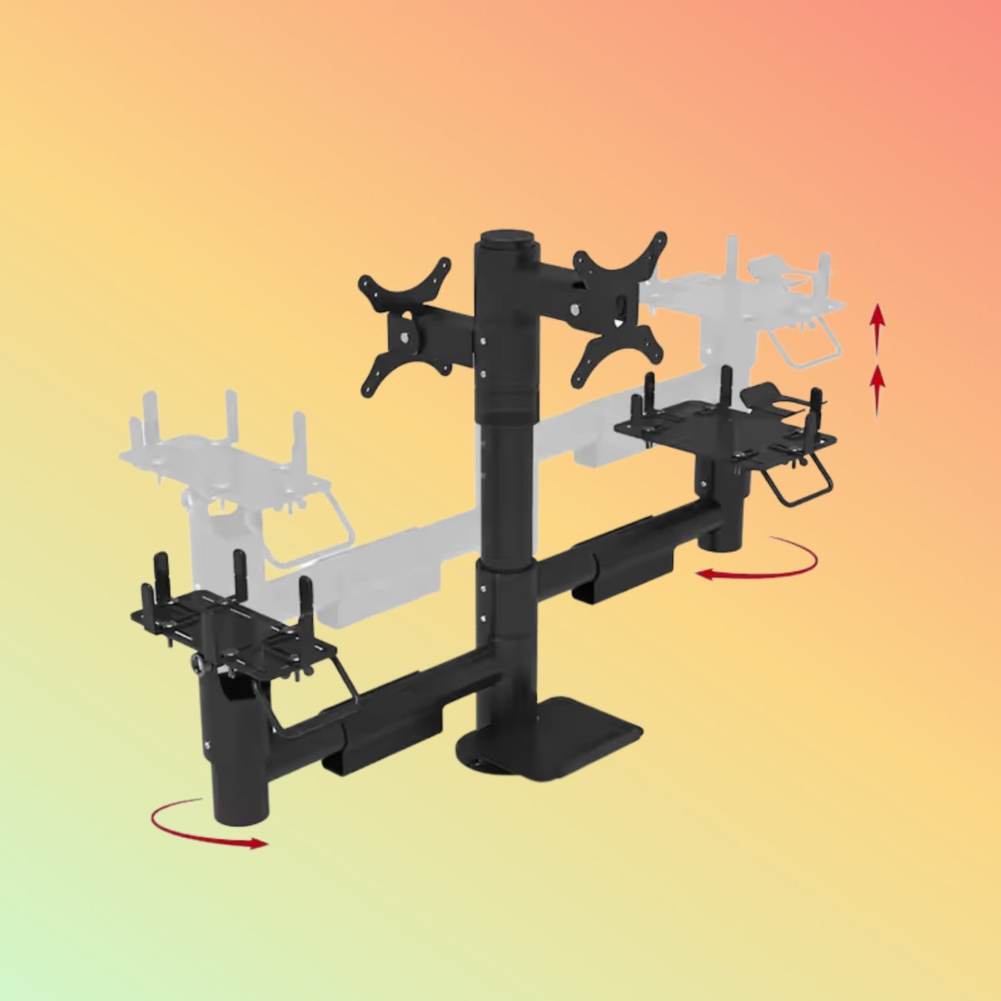 MAKEN Dual Screen Stand Commercial Display Pos Monitor Mount Pos Machine Stand Pole Mounting Solutions