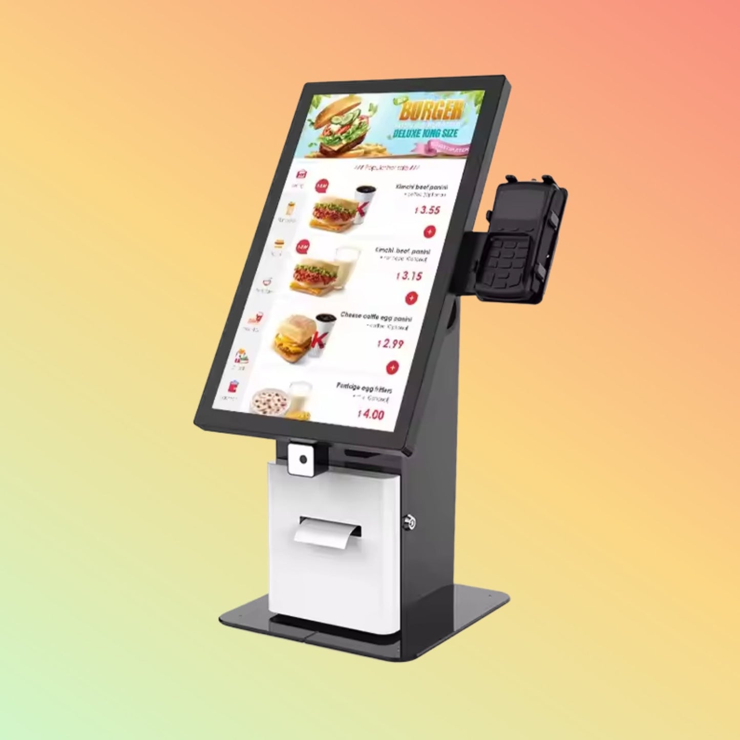 MAKEN Countertop 21.5 inch Android POS terminal self service kiosk self ordering for restaurant