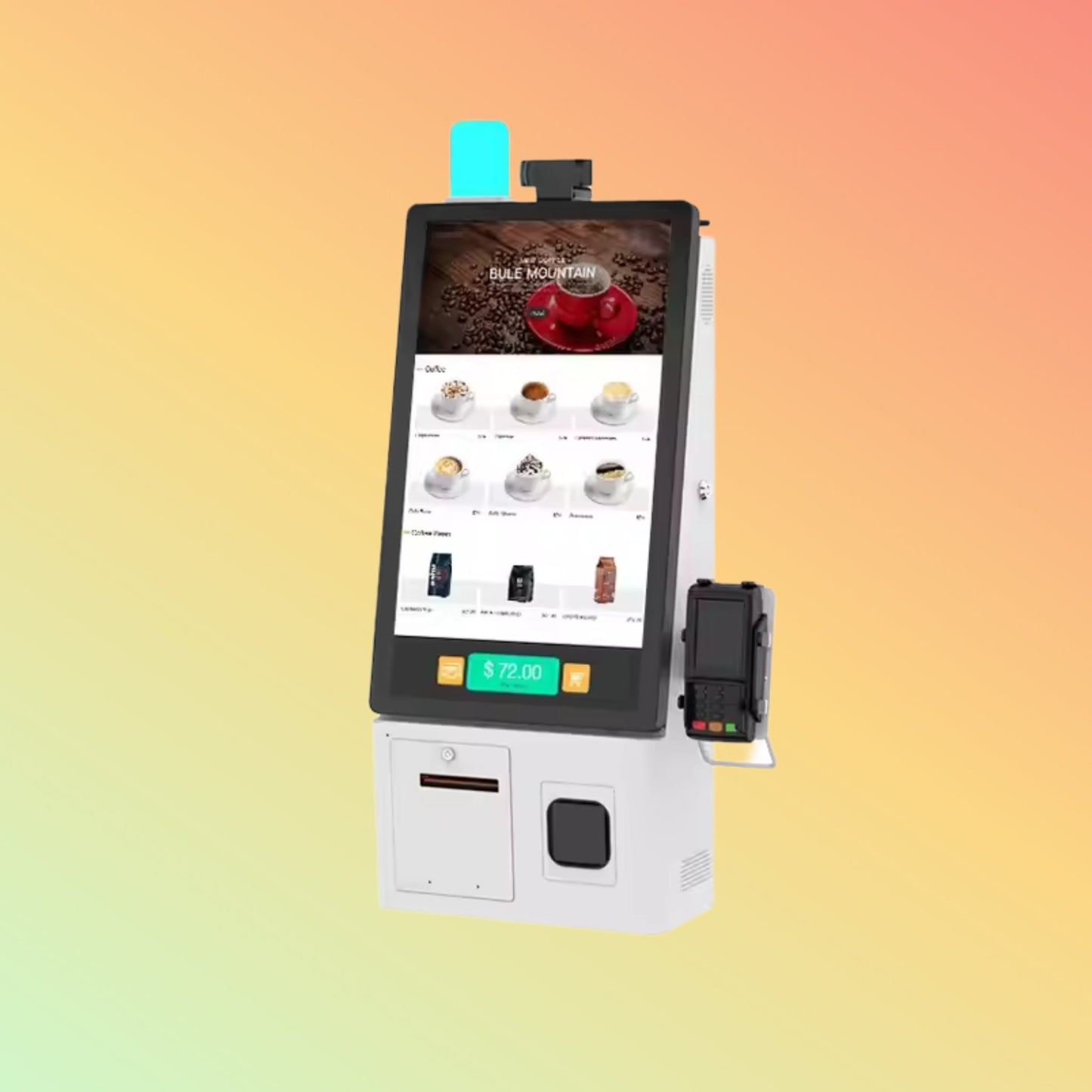 MAKEN 24 inch wall mount restaurant payment machine self service pos terminal self ordering kiosk for cafe/Concenience Store