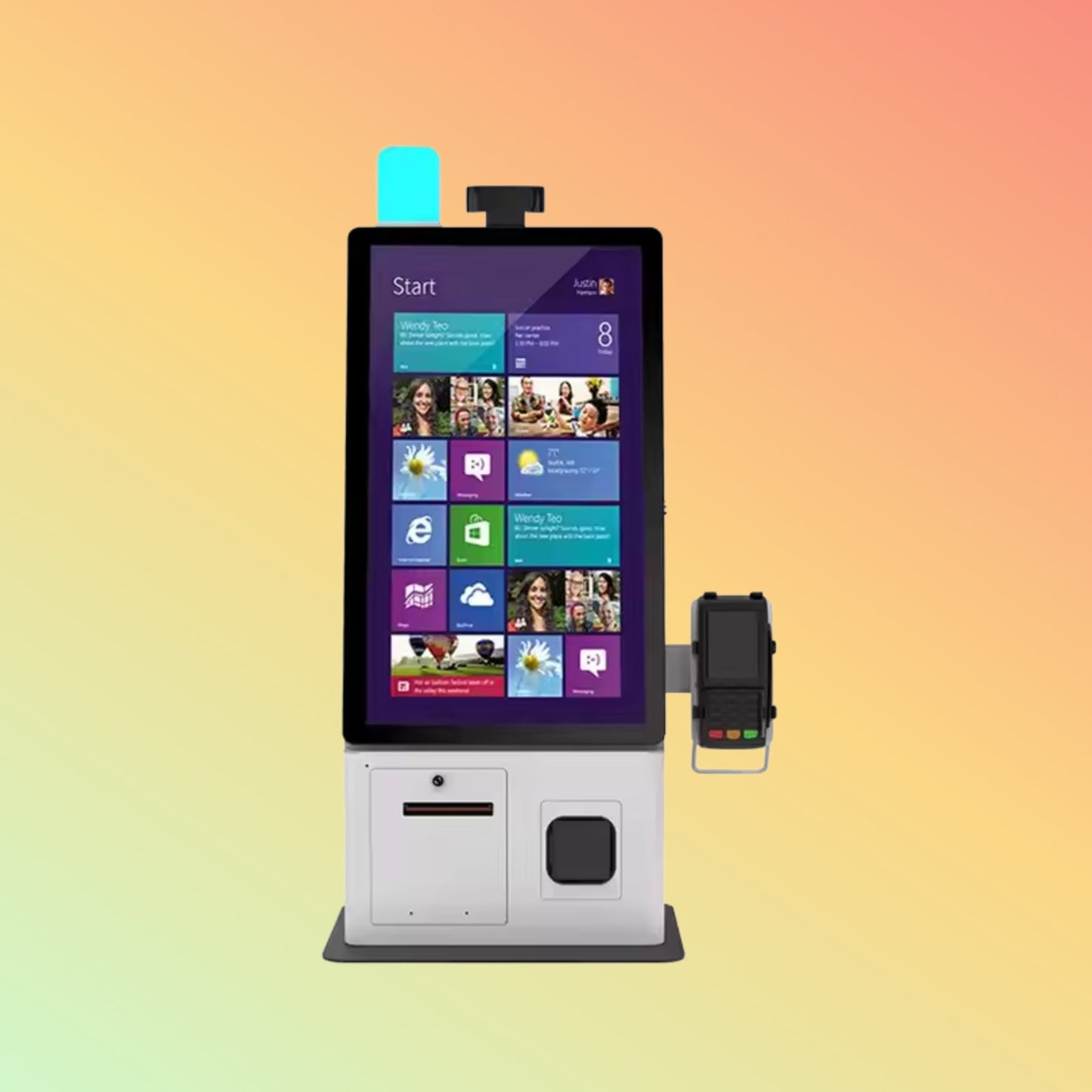 MAKEN 24-Inch Self-Service Machine Restaurant Fast Food Cashless Payment Kiosk Wall-Mounted Ordering Kiosk