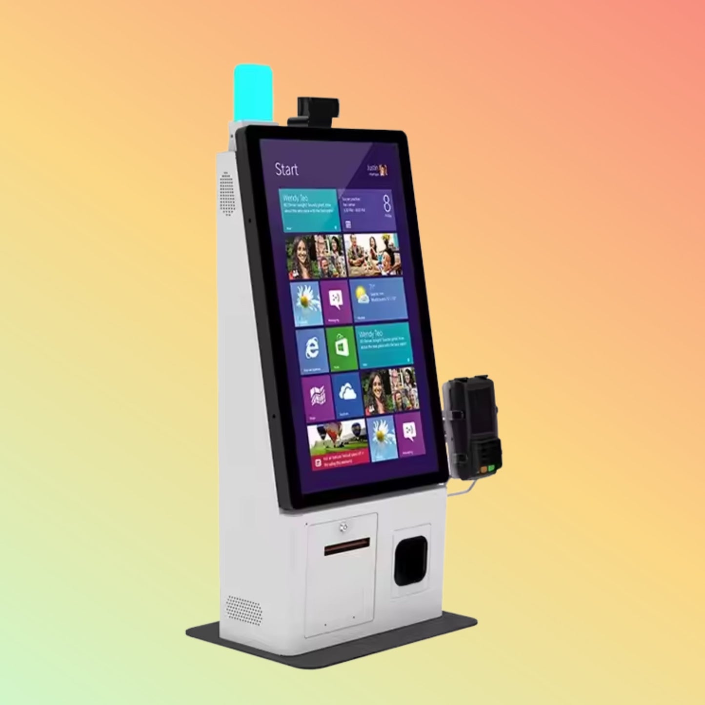 MAKEN Countertop Restaurant 24 Inch Touch Screen Cashless Self Order Kiosk POS Terminal