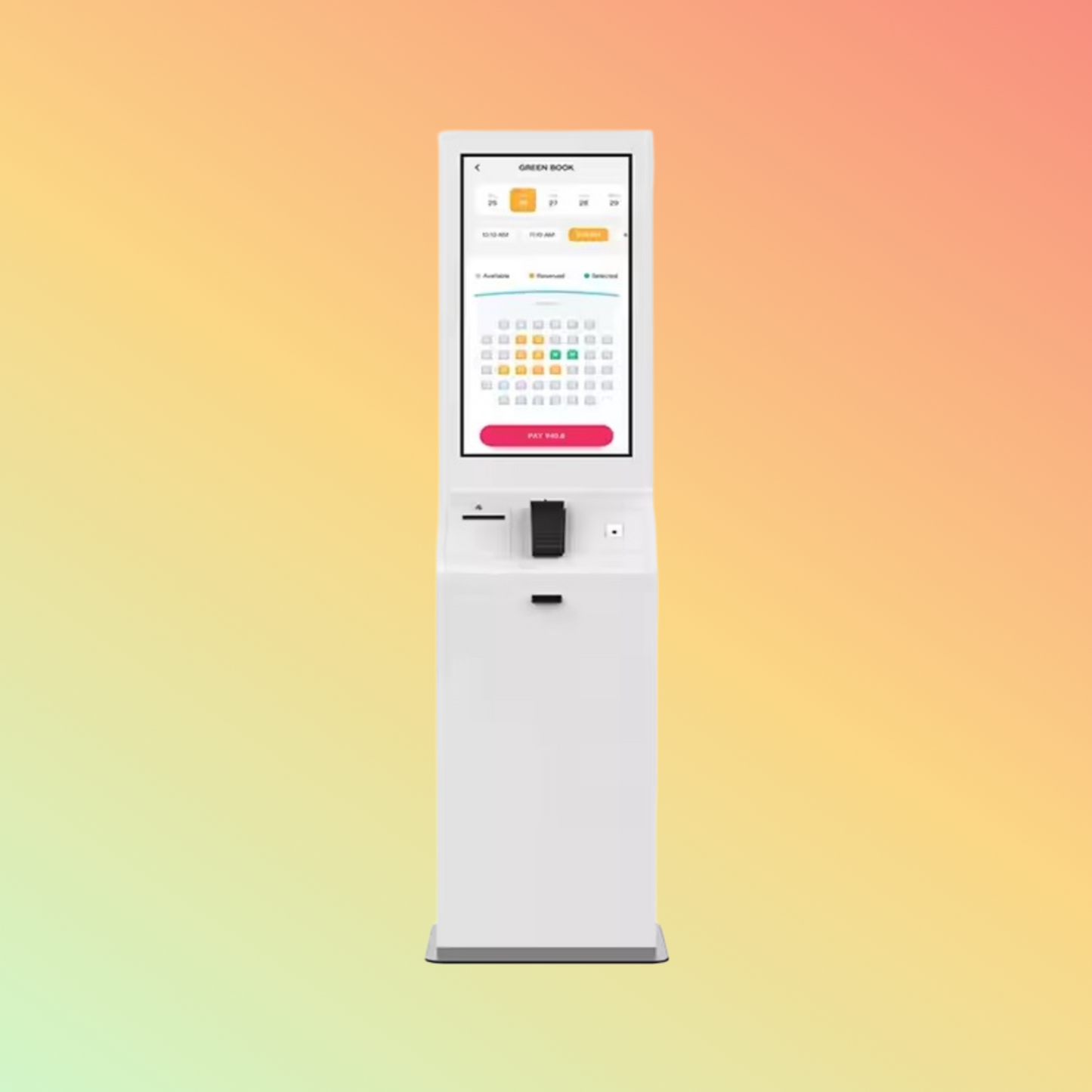 MAKEN 32 Inch Interactive Touch Screen Self Service Queue Ticket Dispenser Ticket Kiosk