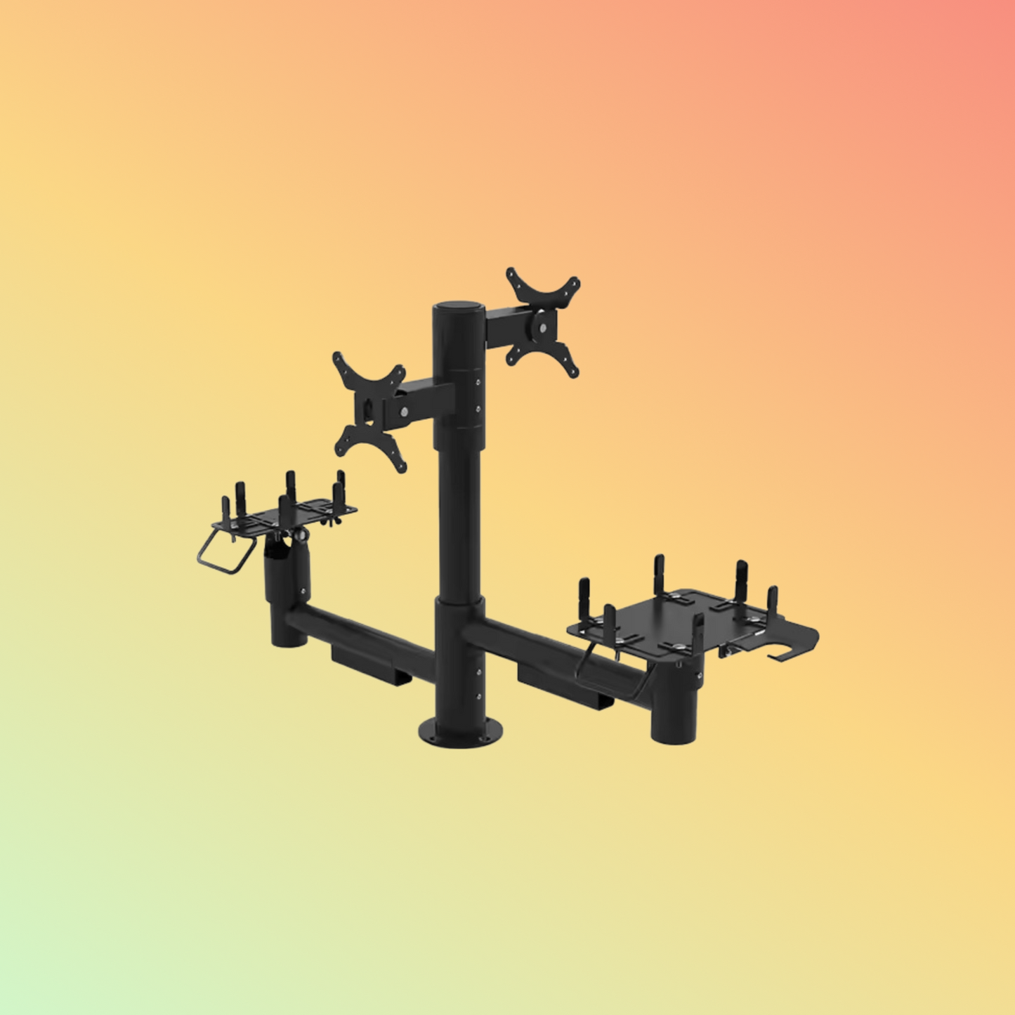 MAKAN Checkout Counter/ Hotel Reception Height adjustable countertop pos stand monitor pole mount solution