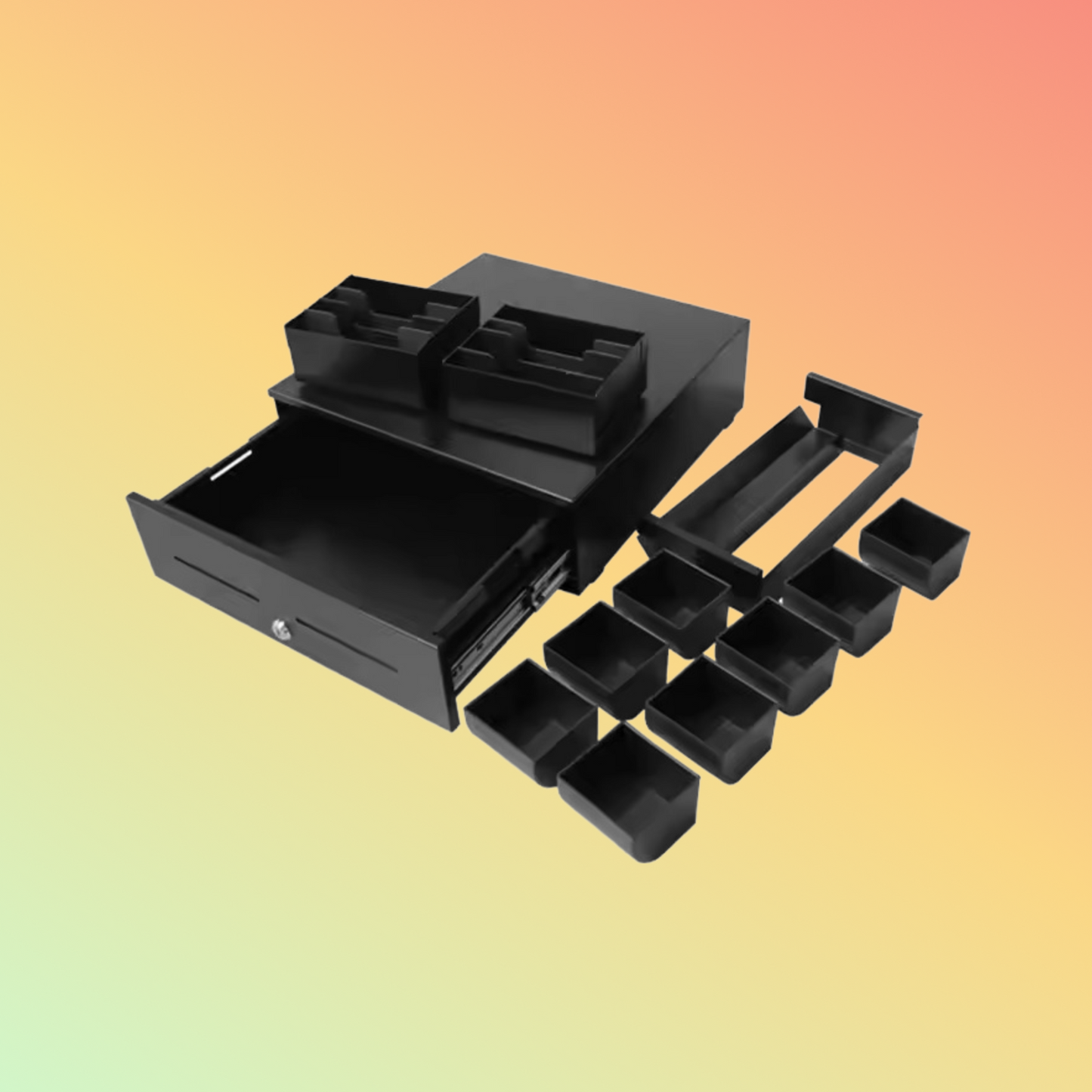 MAKEN SK-415HB Tray removable 8 bill/8coin money collecting metal cash boxes drawer for pos