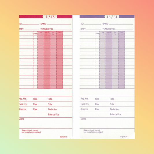 UT2000 ORIGINAL Time Cards