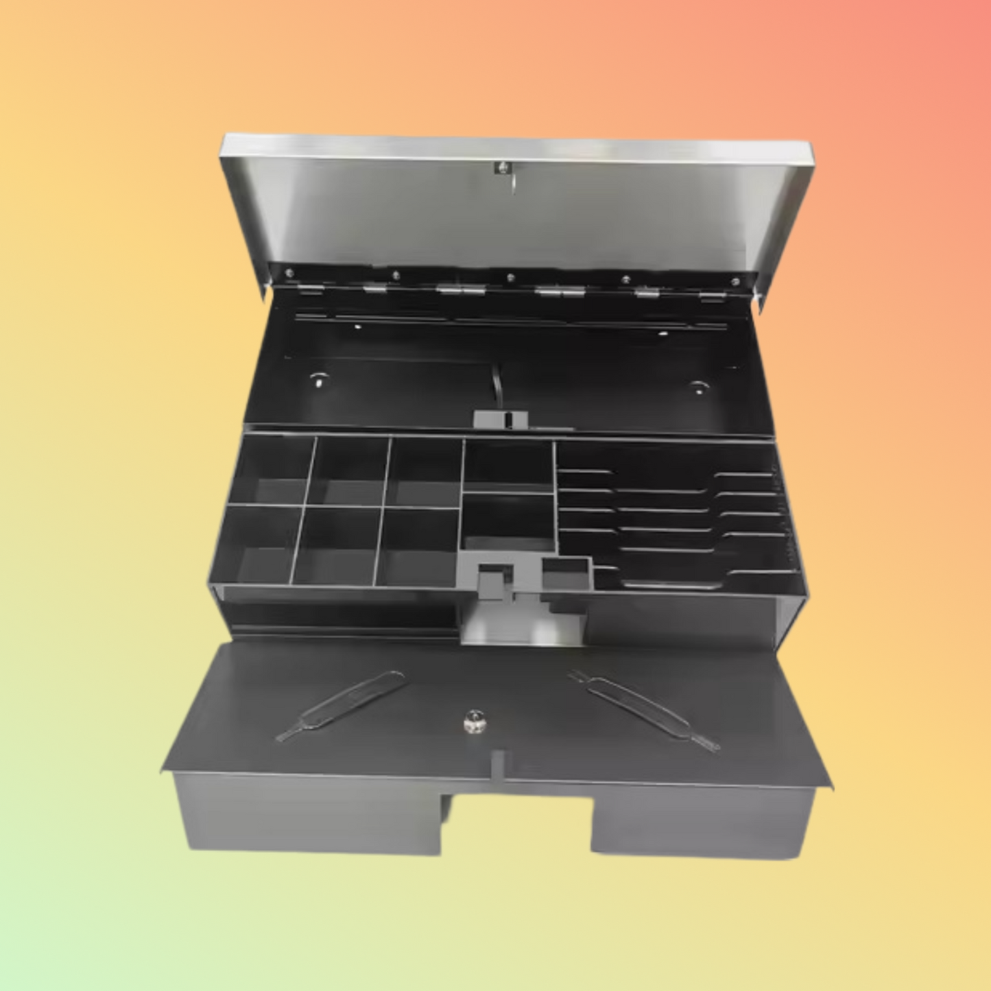 Kasrow KFT-460 USB metal cash drawer, 2-position lock, FlipTop