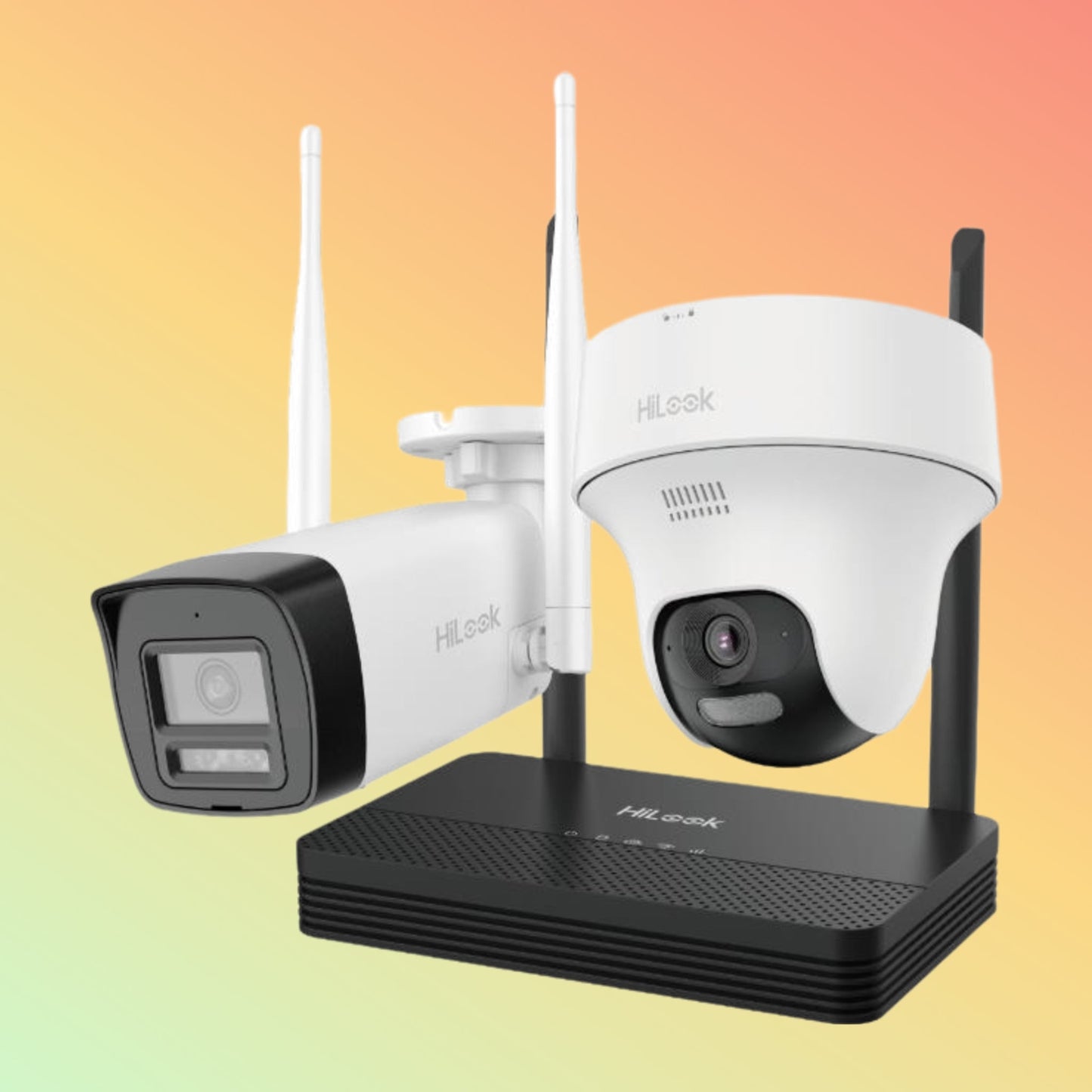 Hikvision IKS-2042BTH-PH/W HiLook 2MP H.265 One bullet + One turret WiFi NVS Kit