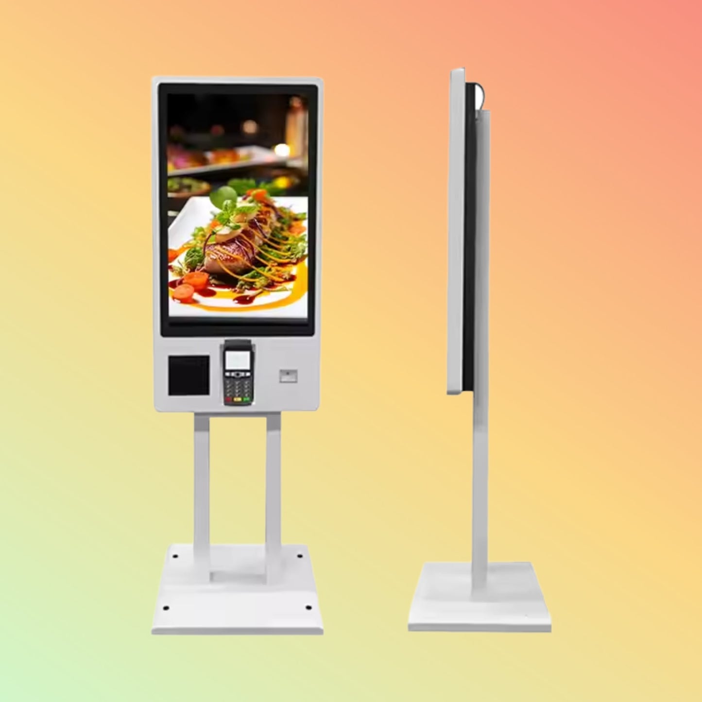 Vpos 27\" All-in-One POS Systems Terminal Touch Screen Self-Service Ordering Visa Card Cashless Payment Kiosk