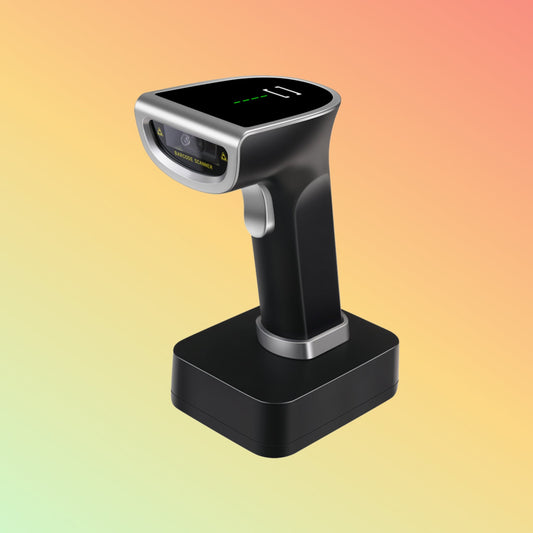 Ibocode Display Screen 2.4G Bluetooth 1D/2D QR Reader with Base